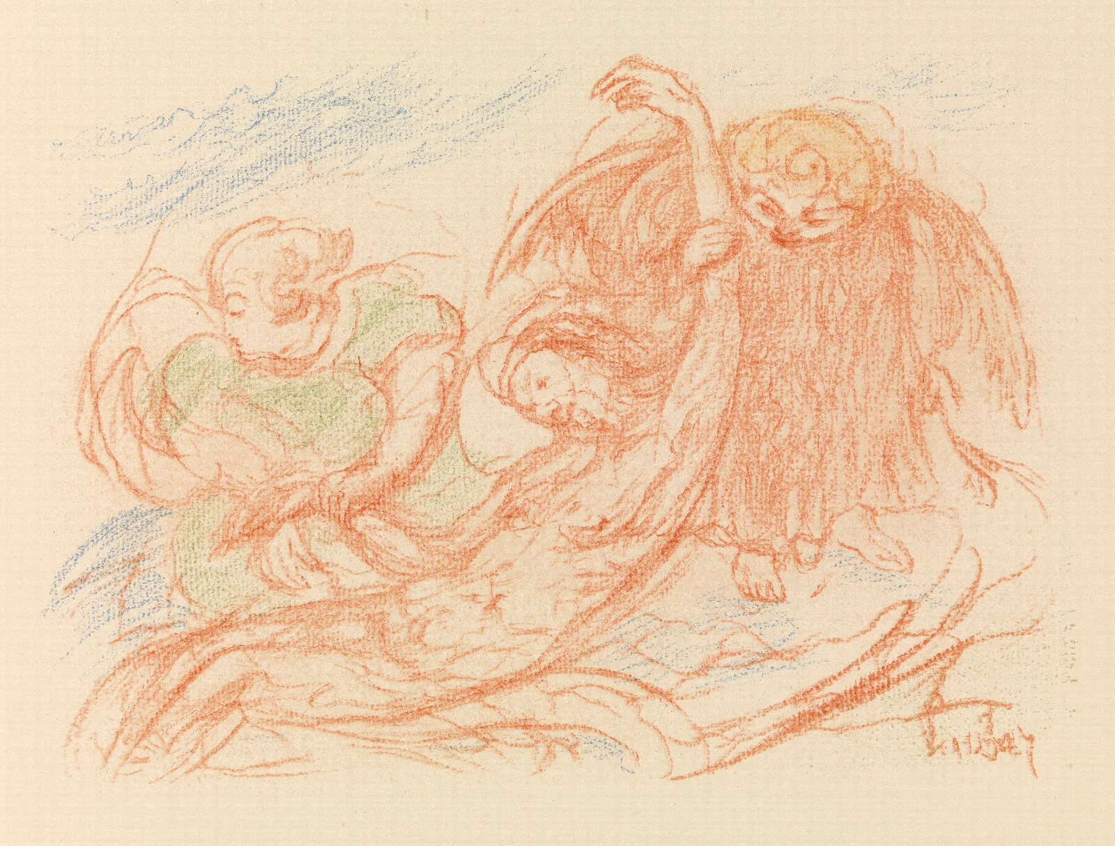 Christ And The Angels Wall Art by James Ensor - Canvas Print
