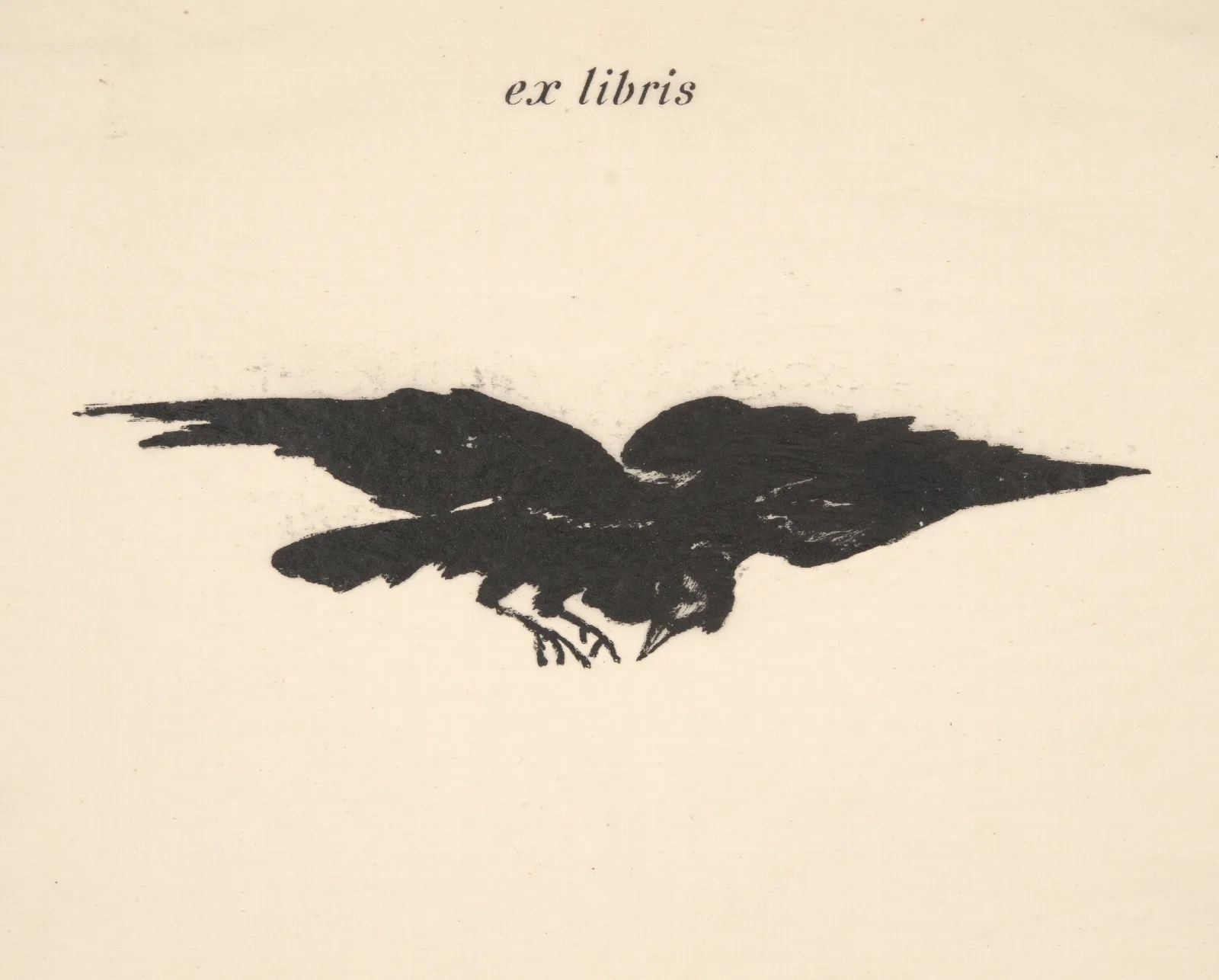 Flying Raven Ex Libris Wall Art by Édouard Manet - Canvas Print