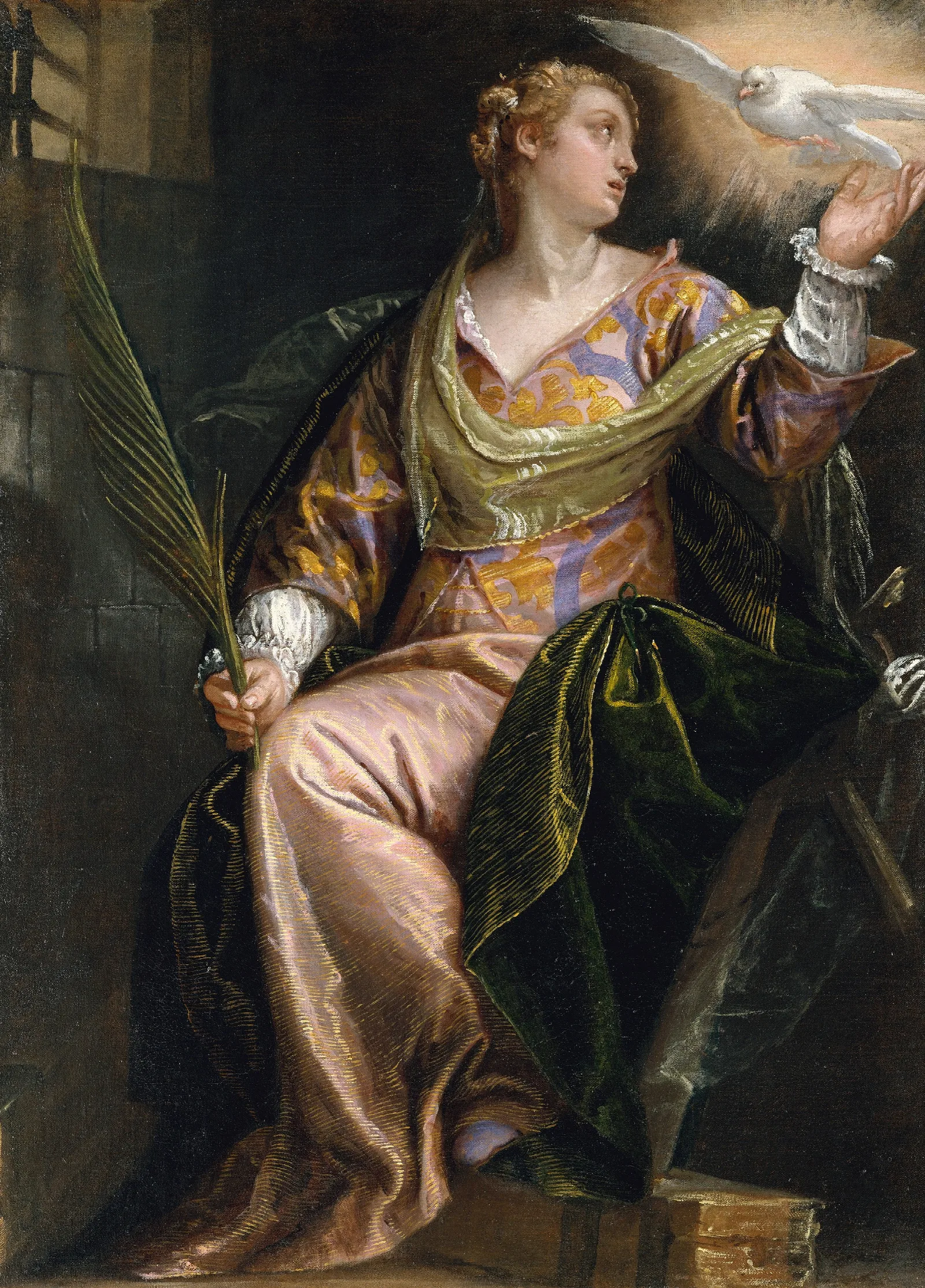 Saint Catherine Of Alexandria In Prison Wall Art by Paolo Veronese - Canvas Print