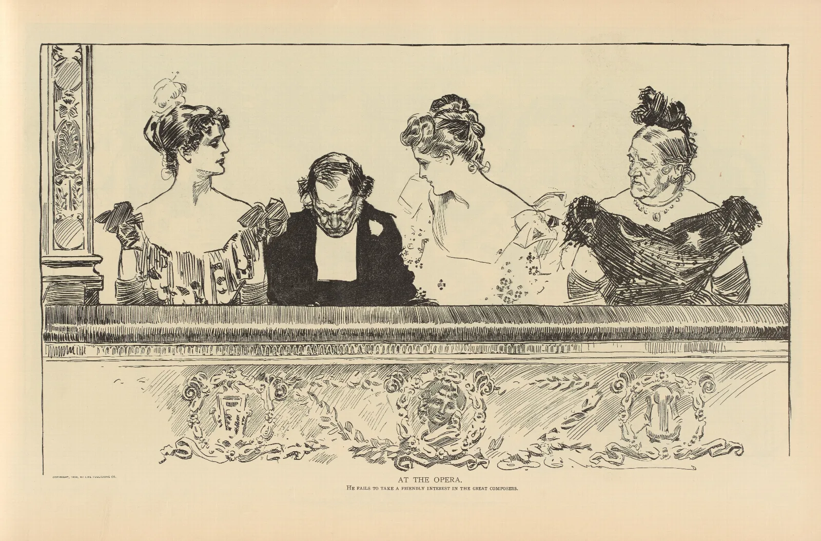 At The Opera 6 Wall Art by Charles Dana Gibson - Canvas Print