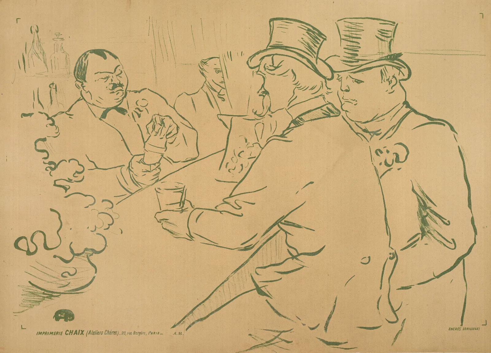 Irish And American Bar The Chap Book Wall Art by Henri de Toulouse-Lautrec - Canvas Print