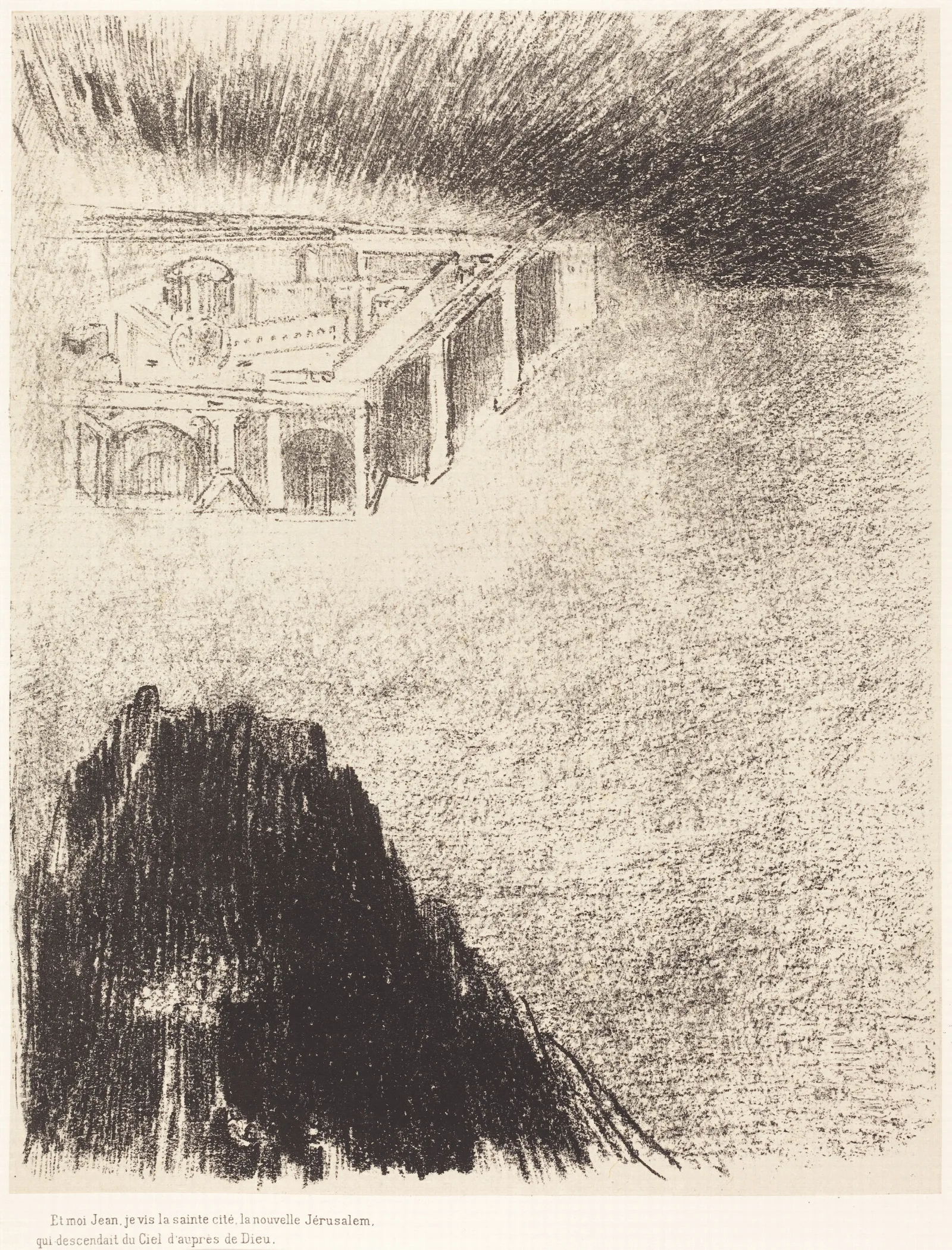 Et Moi Jean Je Vis La Sainte Cite La Nouvelle Jerusalem Qui Descendait Du Ciel Daupres De Dieu 2 Wall Art by Odilon Redon - Canvas Print