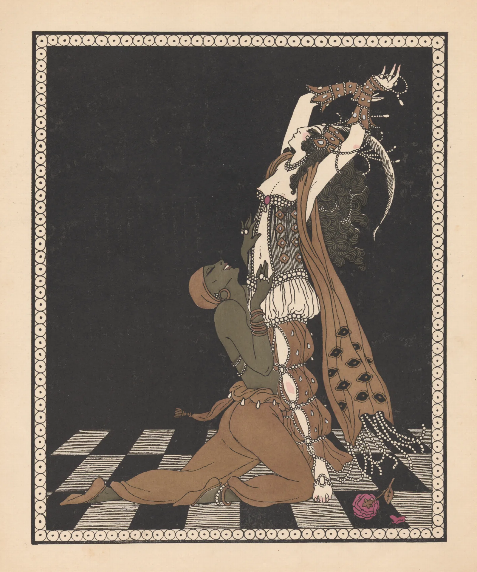 Vaslav Nijinsky And Ida Rubinstein In Scheherazade Wall Art by George Barbier - Canvas Print