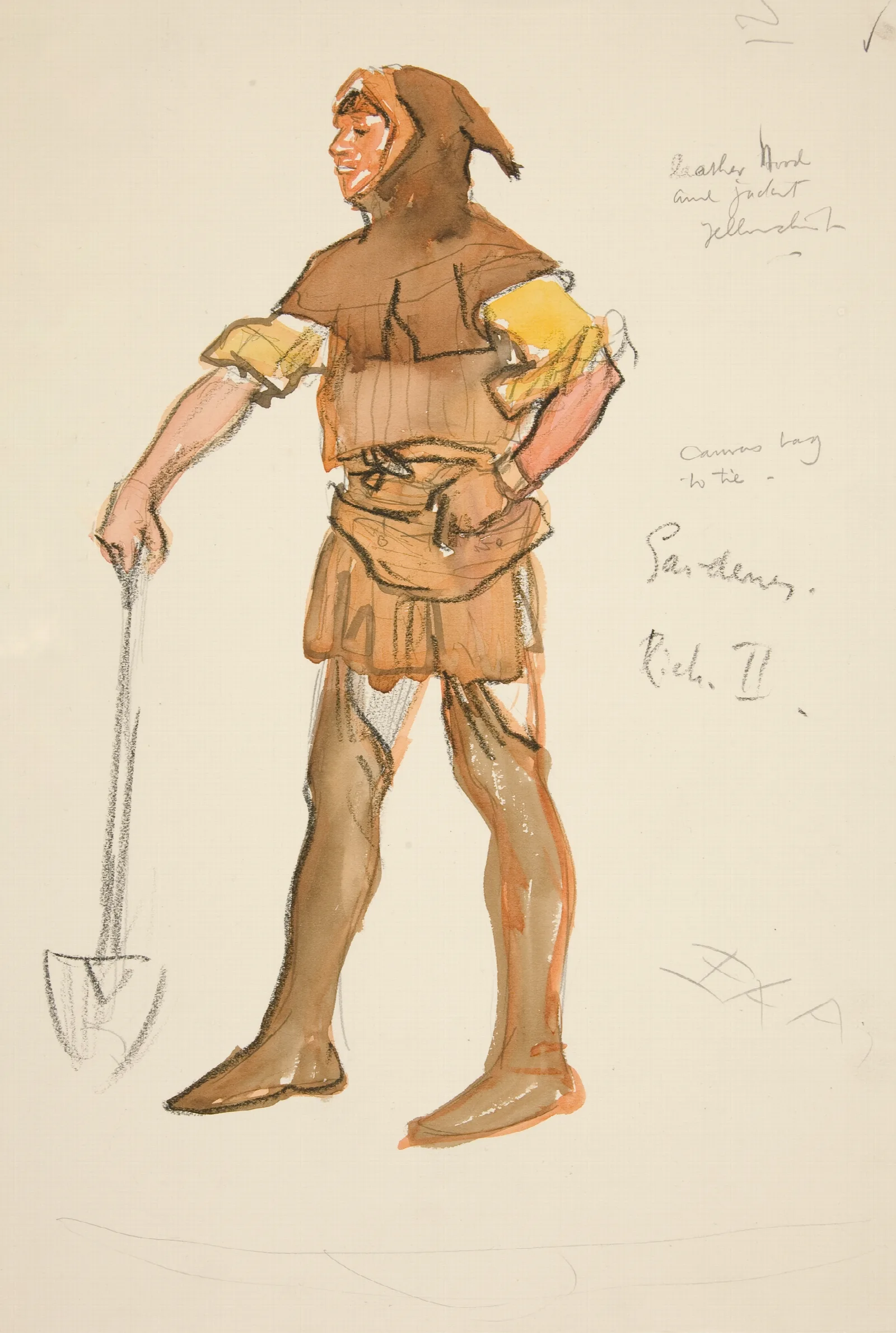 Gardener Costume Sketch For Henry Irvings 1898 Planned Production Of Richard Ii Wall Art by Edwin Austin Abbey - Canvas Print