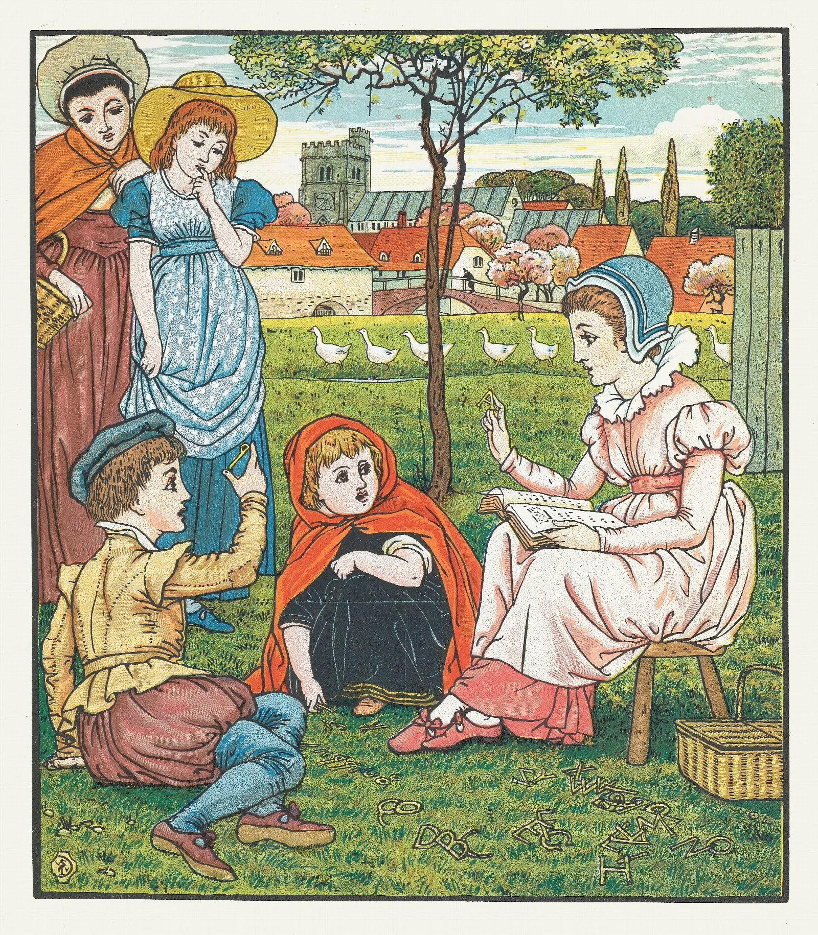 Goody Two Shoes Pl 2 Wall Art by Walter Crane - Canvas Print