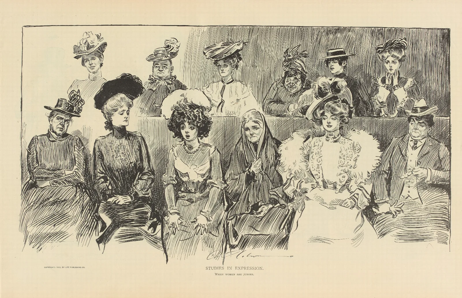 Studies In Expression When Women Are Jurors Wall Art by Charles Dana Gibson - Canvas Print