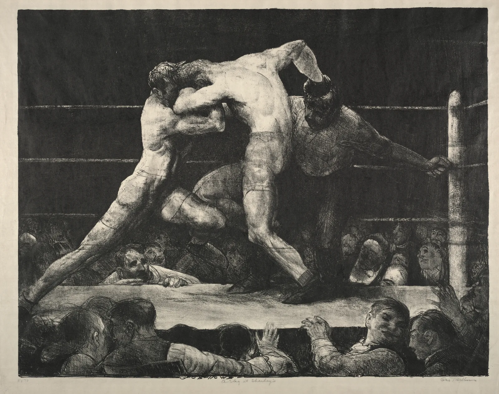 A Stag At Sharkeys 2 Wall Art by George Wesley Bellows - Canvas Print