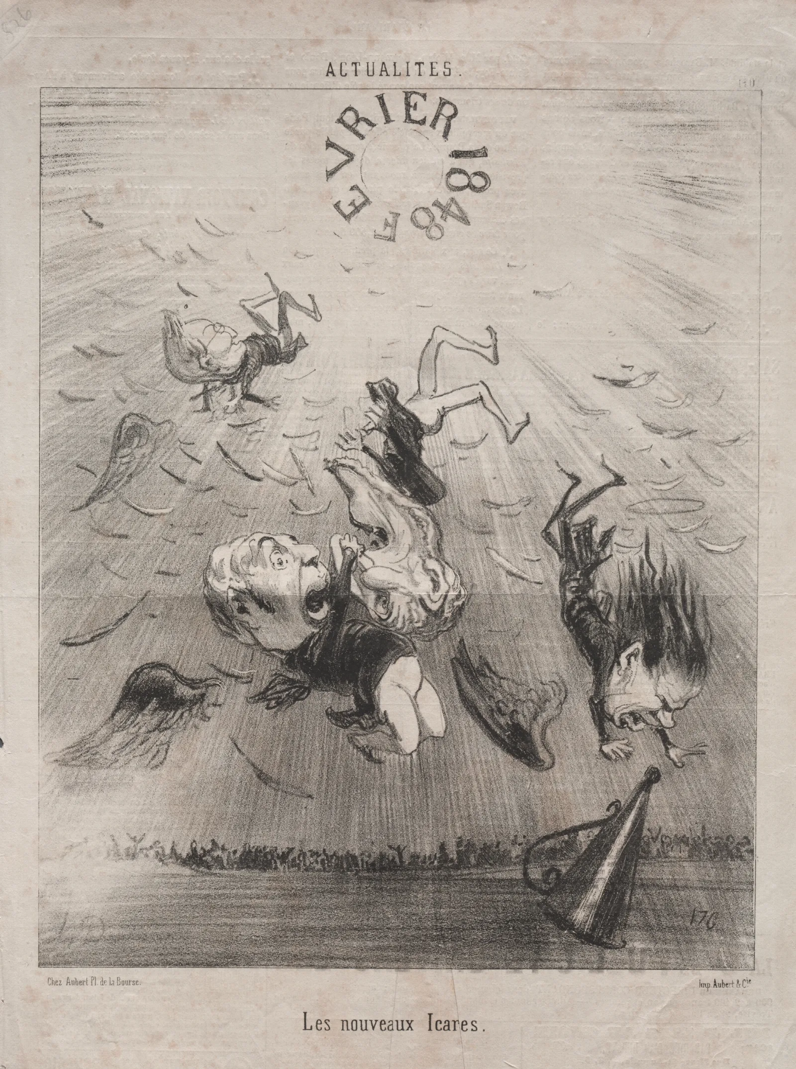 The New Icarus Wall Art by Honoré Daumier - Canvas Print