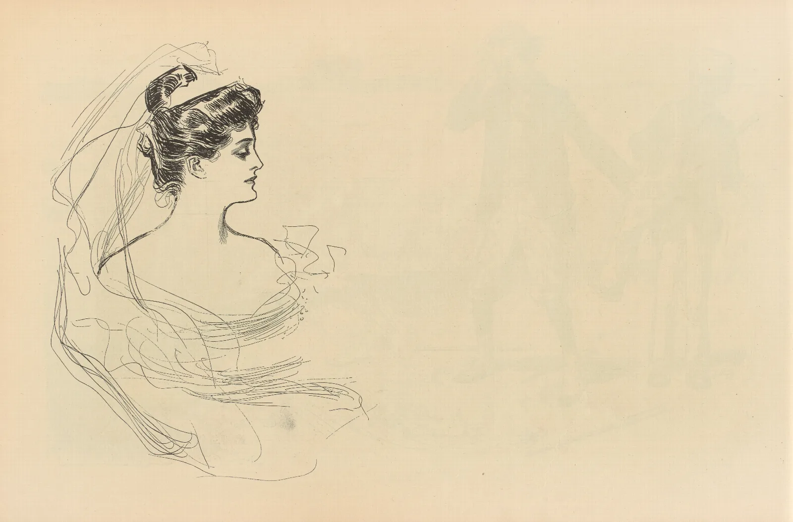 Illustration 273 by Charles Dana Gibson Wall Art by Charles Dana Gibson - Canvas Print