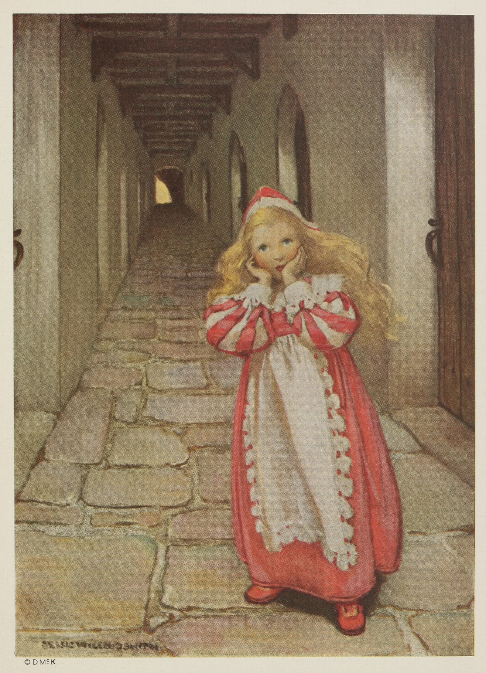 She Ran For Some Distance Turned Several Times And Then Began To Be Afraid Wall Art by Jessie Willcox Smith - Canvas Print