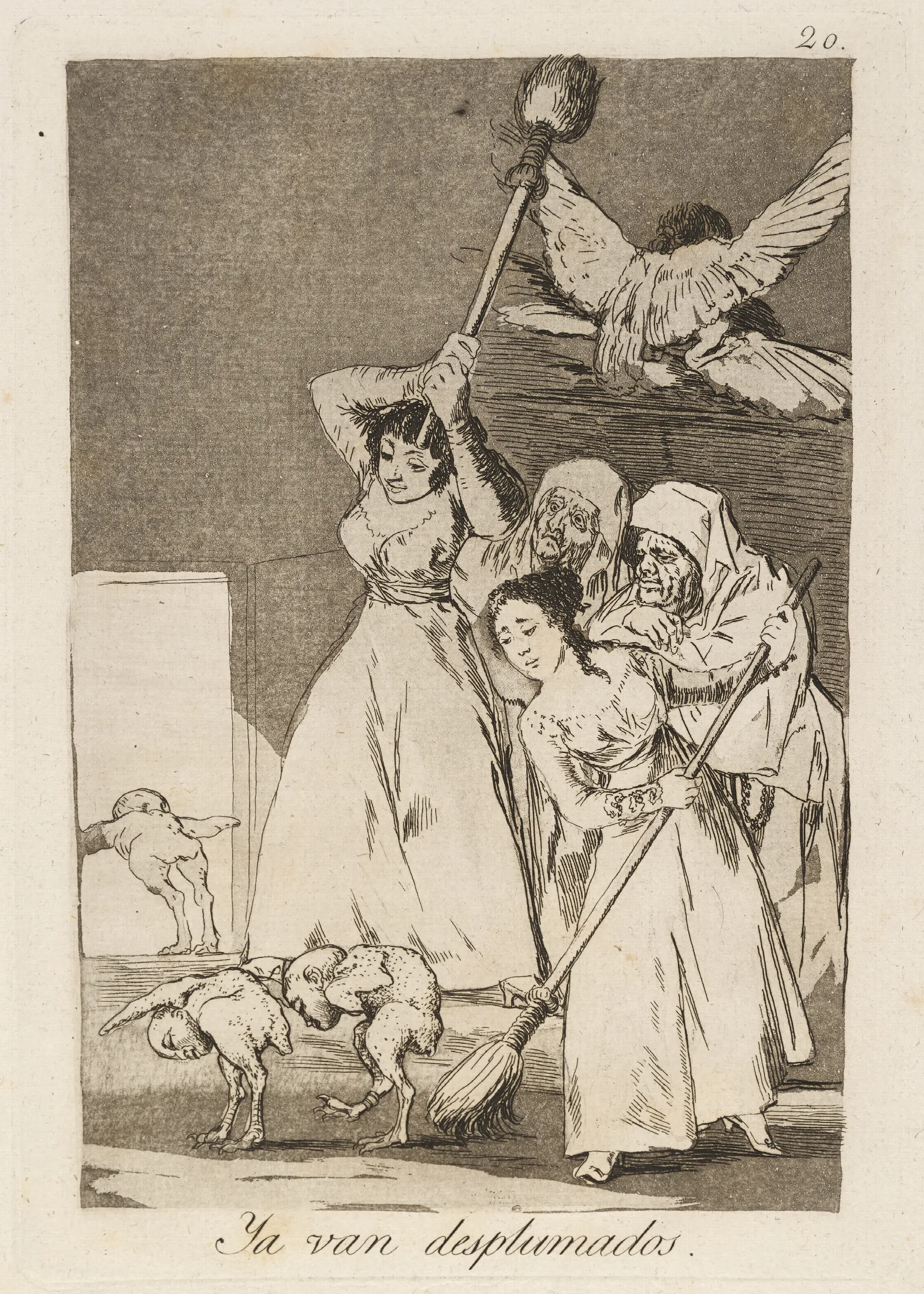 Ya Van Desplumados There They Go Plucked Wall Art by Francisco de Goya - Canvas Print