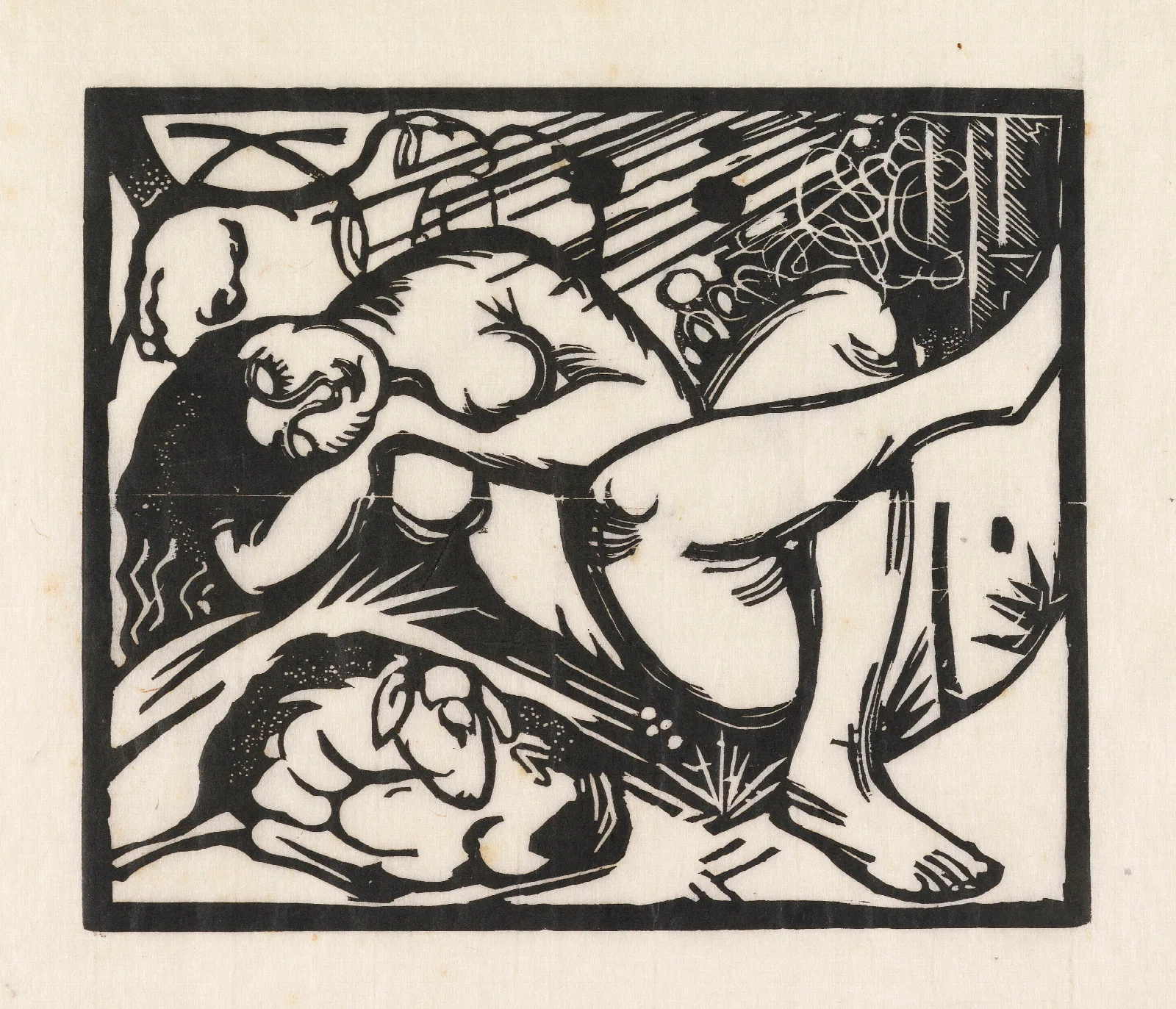 Schlafende Hirtin Wall Art by Franz Marc - Canvas Print