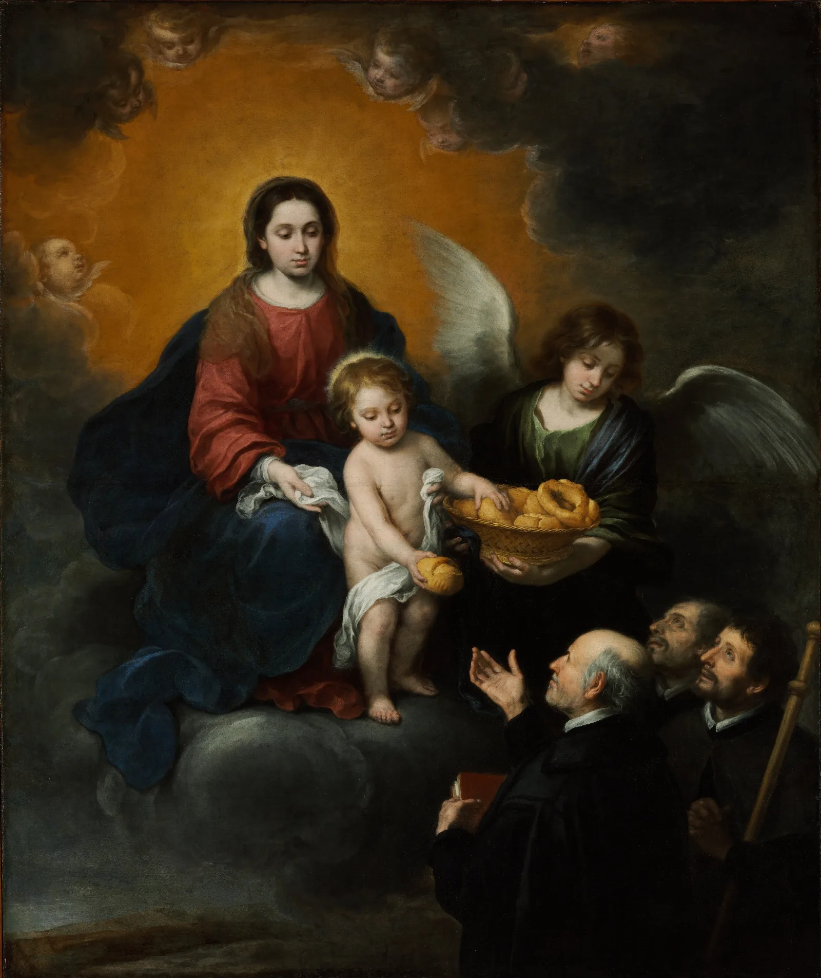 The Infant Christ Distributing Bread To The Pilgrims Wall Art by Bartolomé Estebán Murillo - Canvas Print