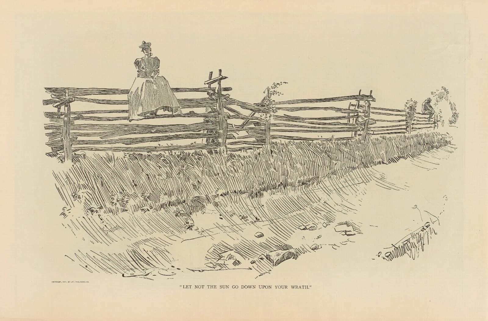 Let Not The Sun Go Down Upon Your Wrath Wall Art by Charles Dana Gibson - Canvas Print
