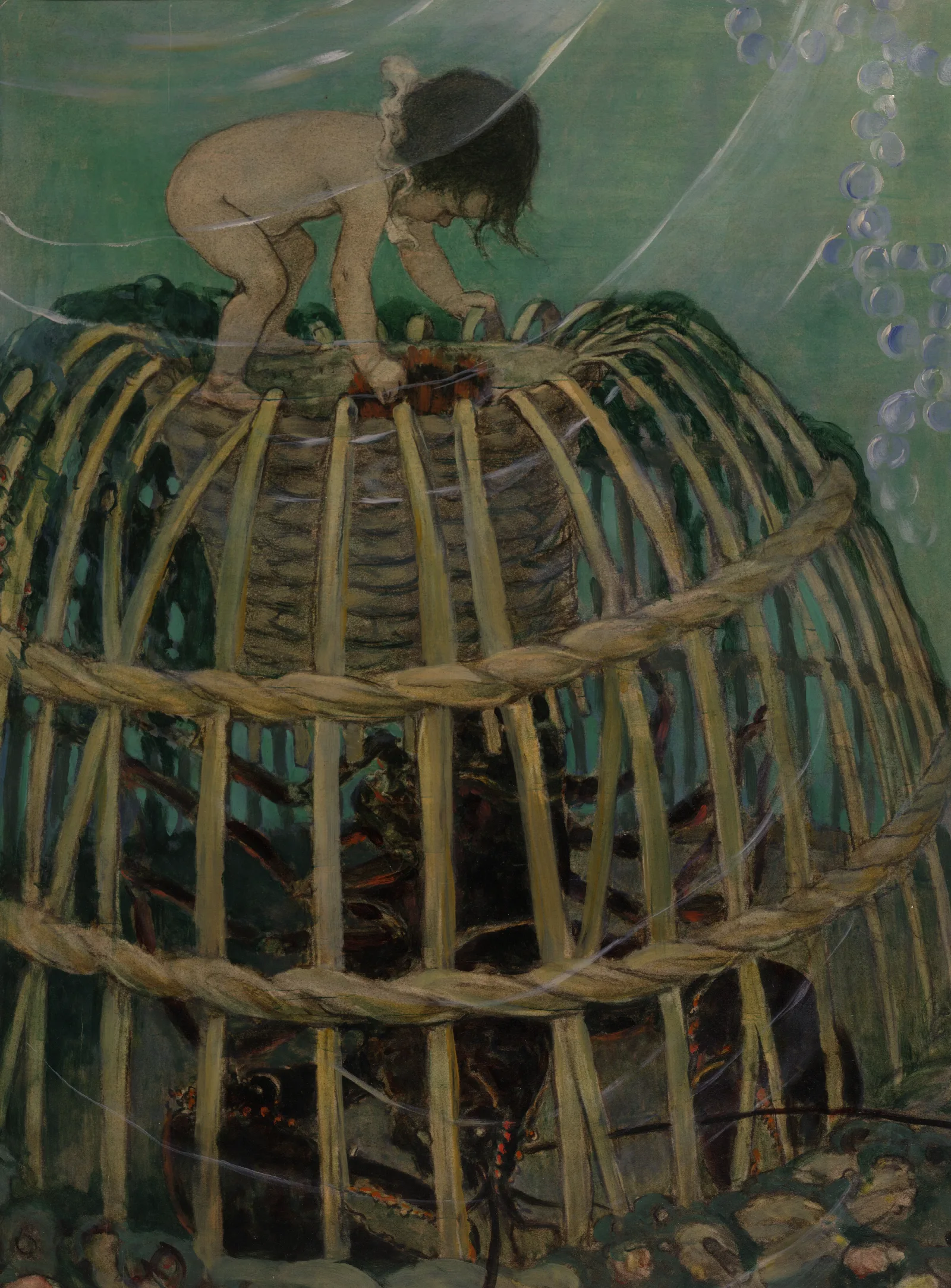 Tom Reached And Clawed Down The Hole After Him Wall Art by Jessie Willcox Smith - Canvas Print