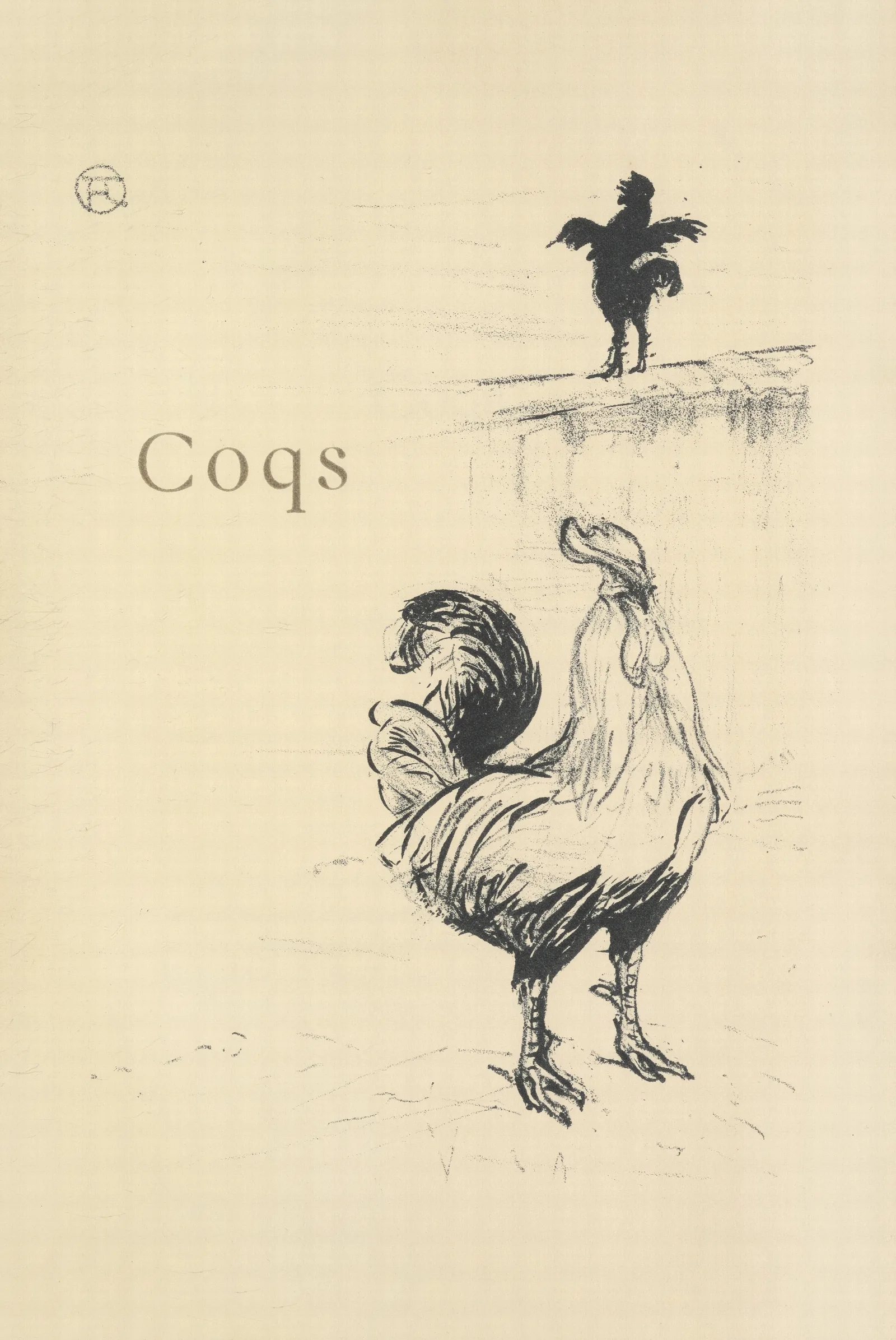 Coqs Wall Art by Henri de Toulouse-Lautrec - Canvas Print