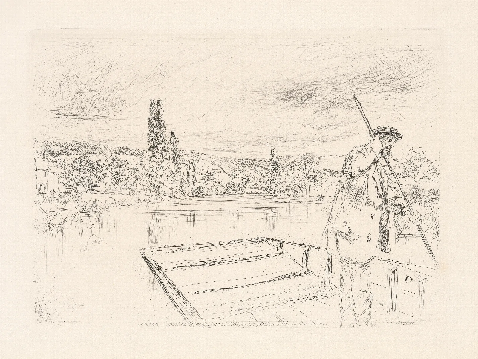 The Angler Or The Punt Wall Art by James Abbott McNeill Whistler - Canvas Print