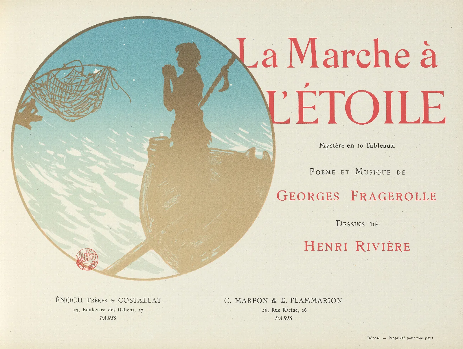 La Marche A Letoile Title Page Wall Art by Henri Rivière - Canvas Print