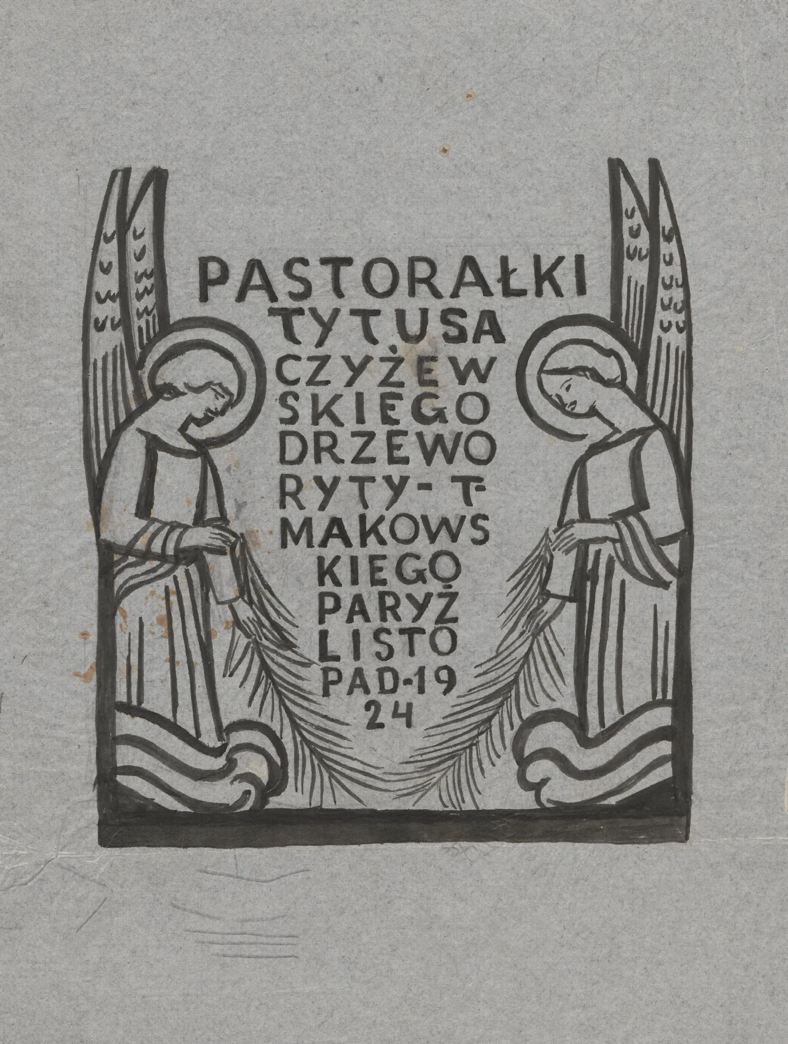 Niezrealizowany Projekt Karty Tytulowej Do Pastoralek 2 Wall Art by Tadeusz Makowski - Canvas Print