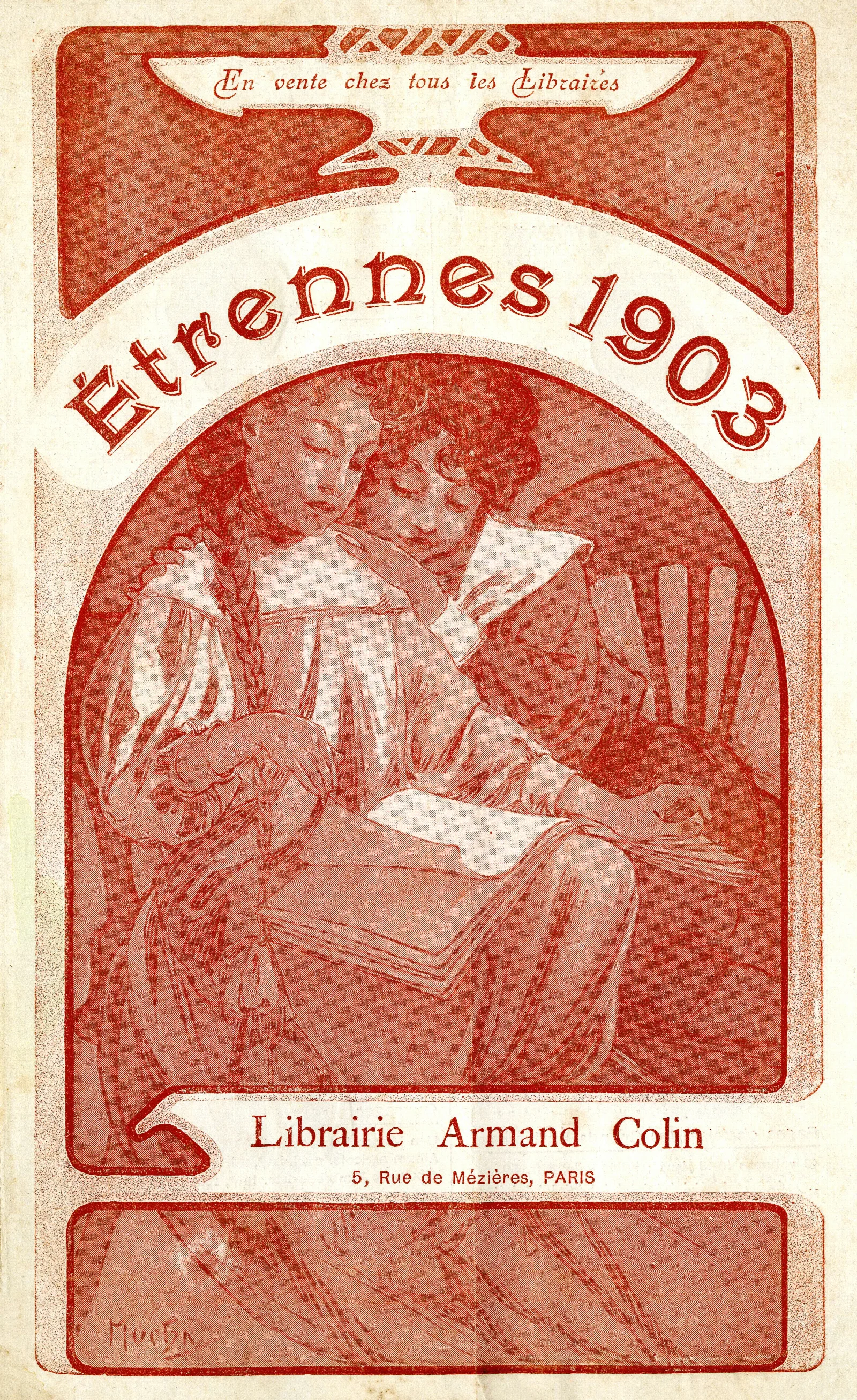 Etrennes Wall Art by Alphonse Mucha - Canvas Print