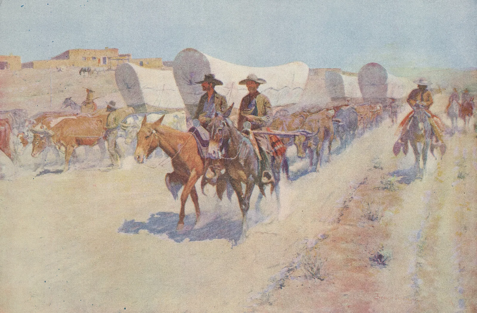The Santa Fe Trade Wall Art by Frederic Remington - Canvas Print