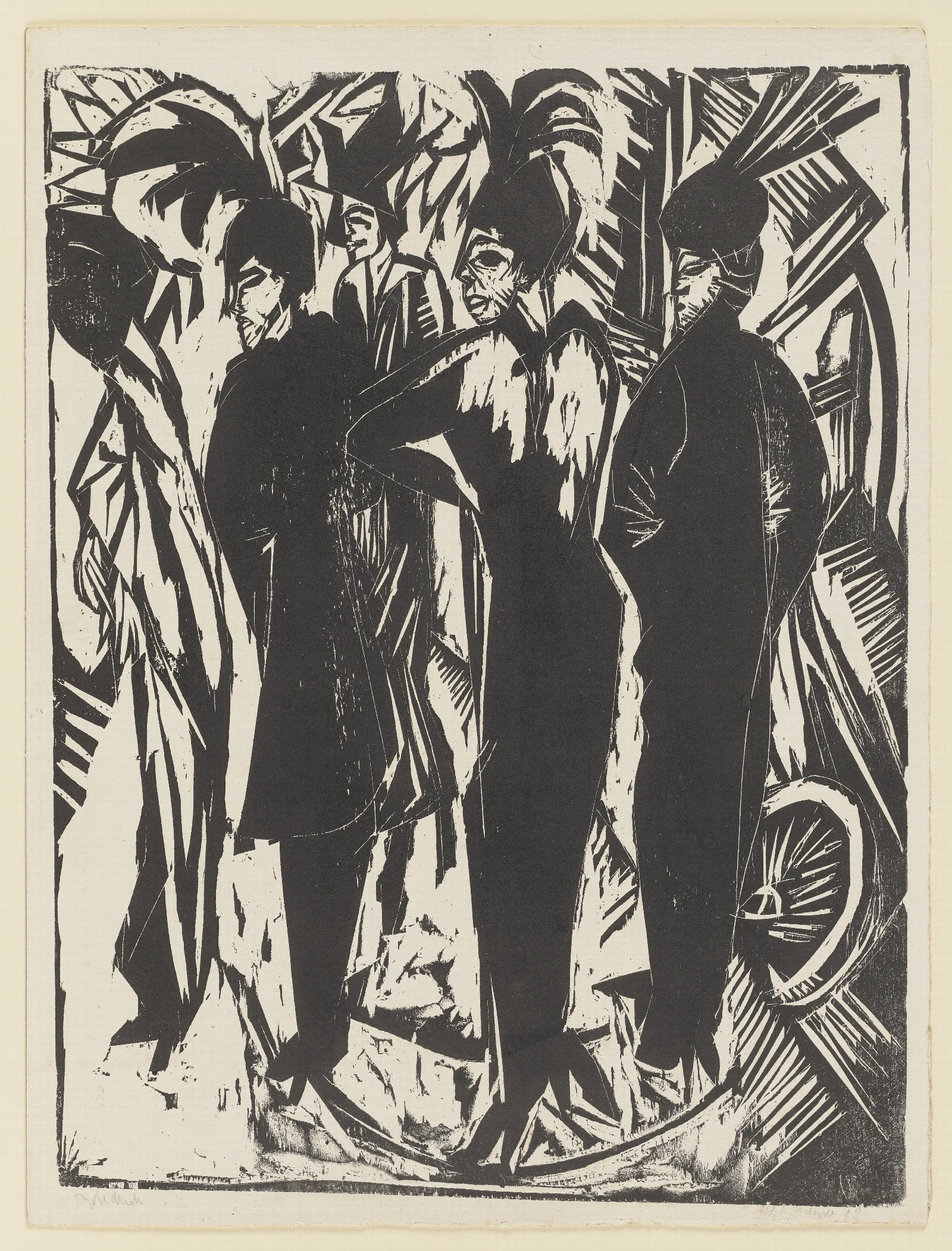 Five Cocottes Wall Art by Ernst Ludwig Kirchner - Canvas Print