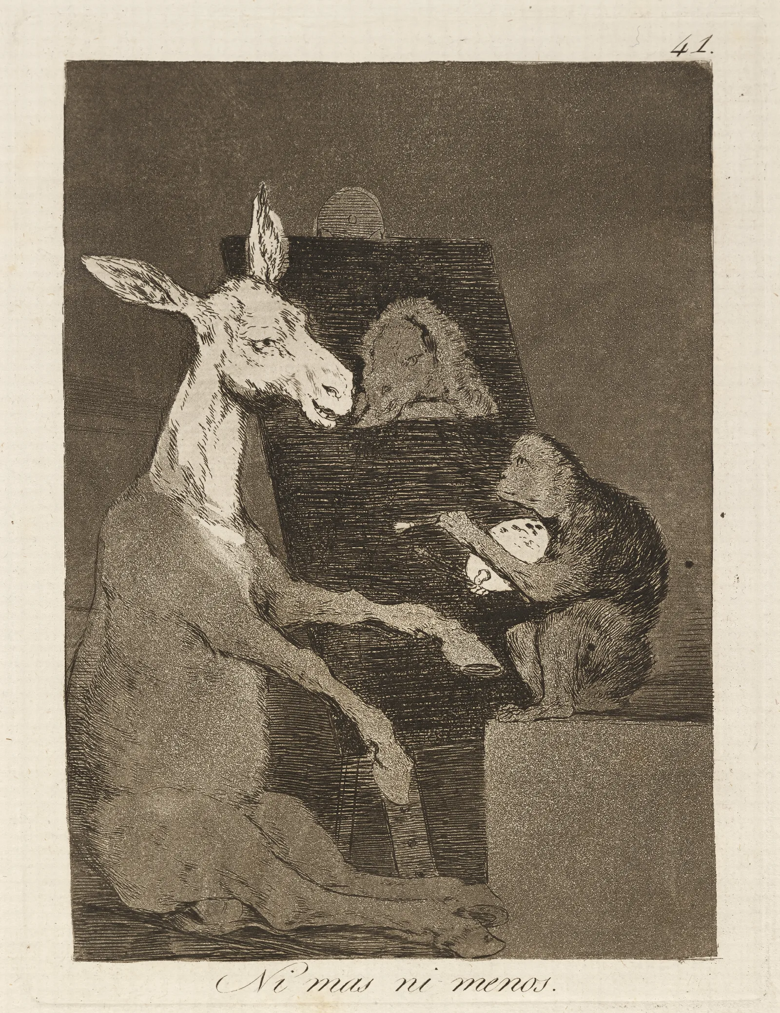 Ni Mas Ni Menos Neither More Nor Less Wall Art by Francisco de Goya - Canvas Print