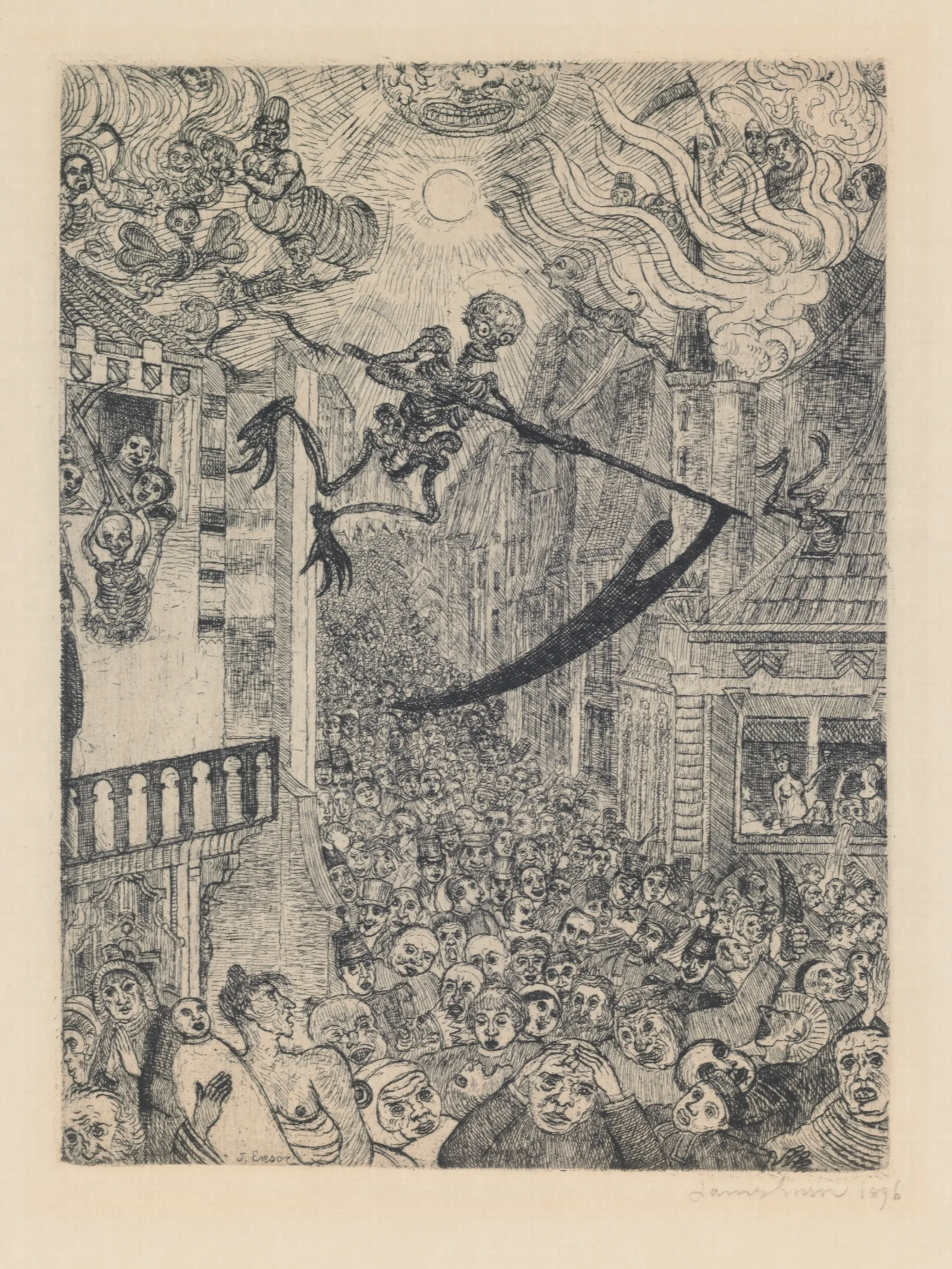Death Pursuing The Human Herd Wall Art by James Ensor - Canvas Print