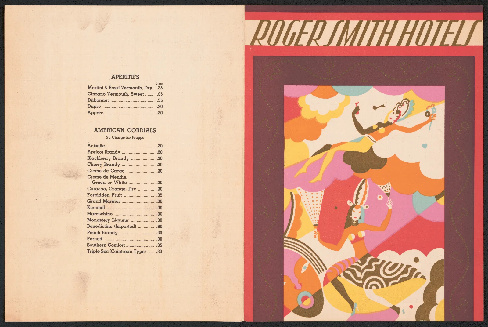 Design For Drink Menu Casino In The Sky Holyoke Ma Wall Art by Winold Reiss - Canvas Print
