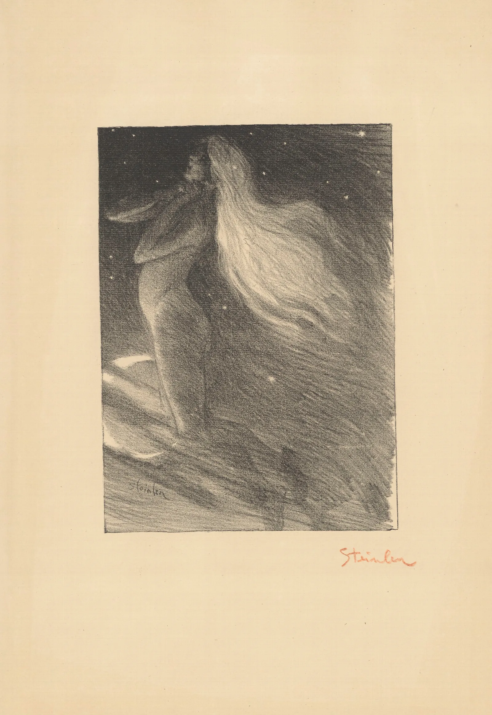 La Fee Aux Cheveux Dor Poesie De Maurice Boukay Wall Art by Théophile Alexandre Steinlen - Canvas Print