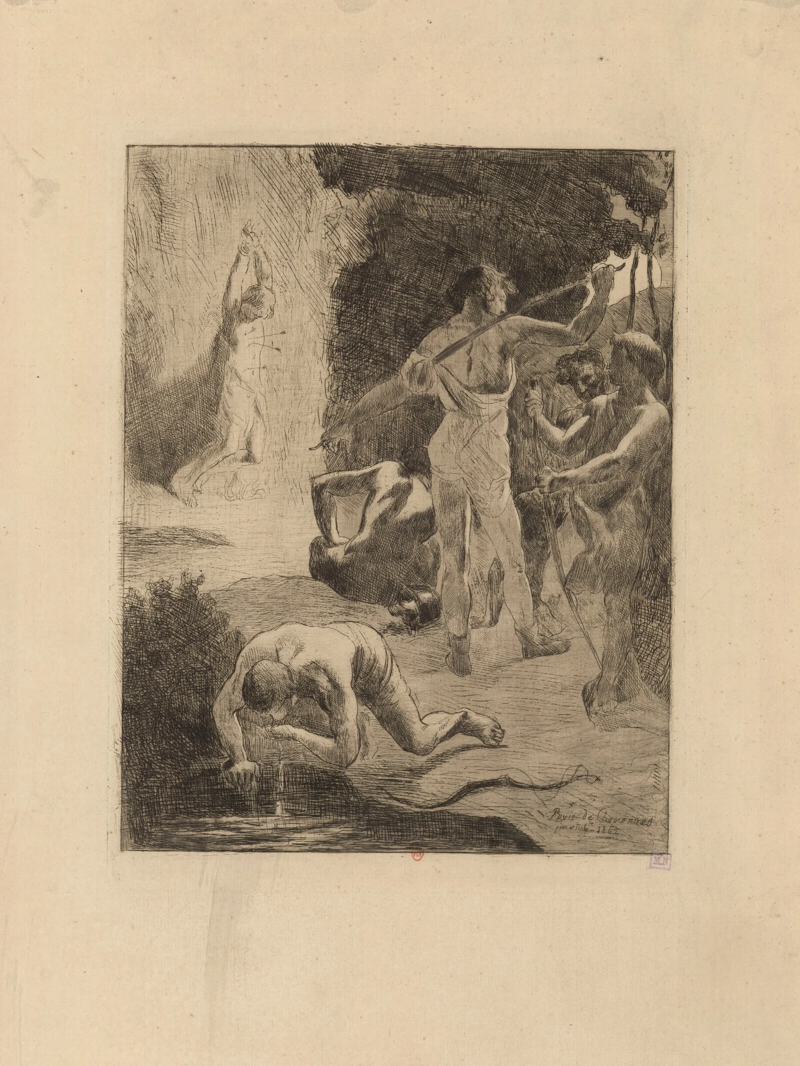 Saint Sebastien 9 Wall Art by Pierre Puvis de Chavannes - Canvas Print