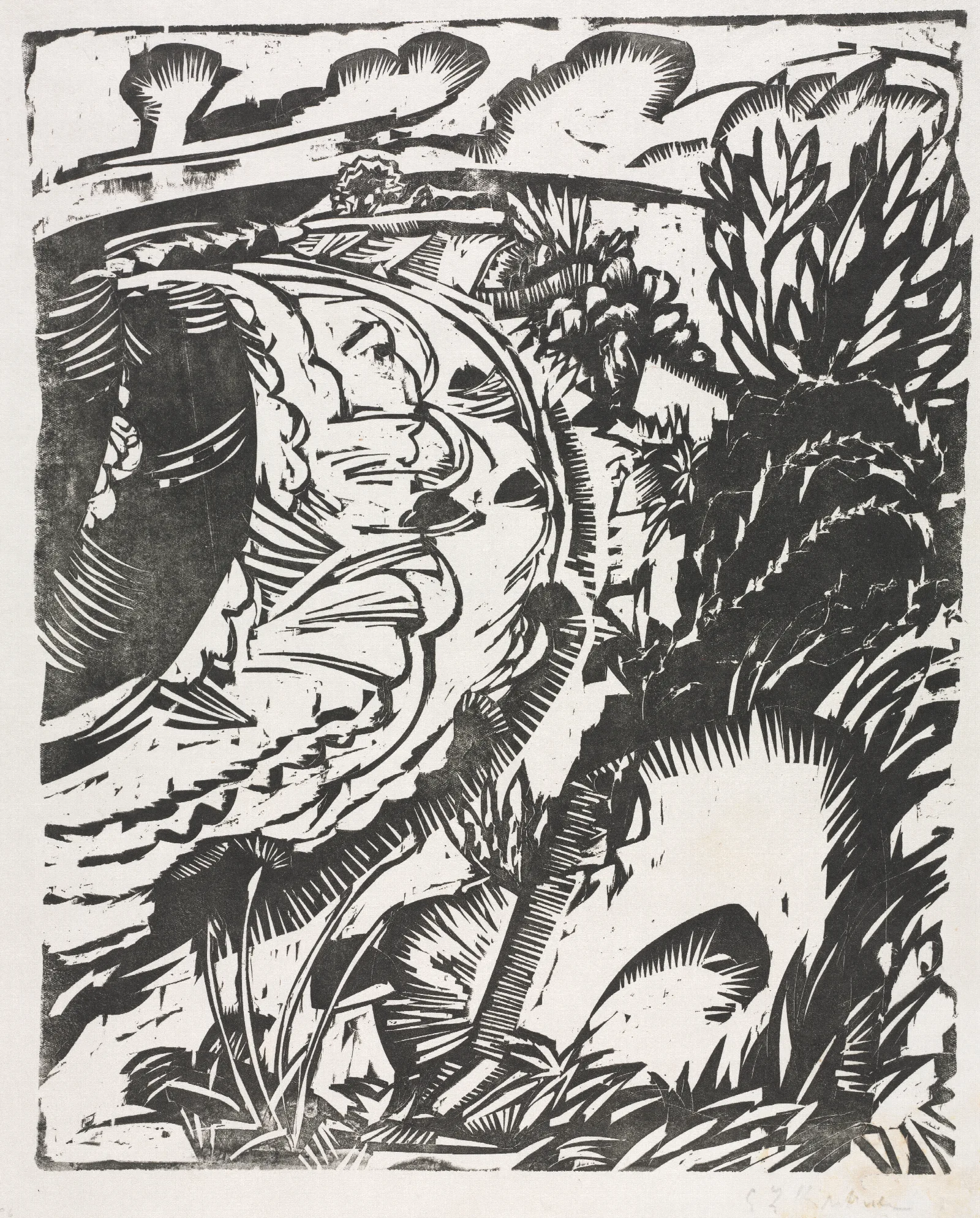 Dune Landscape With A Curving Bay Wall Art by Ernst Ludwig Kirchner - Canvas Print