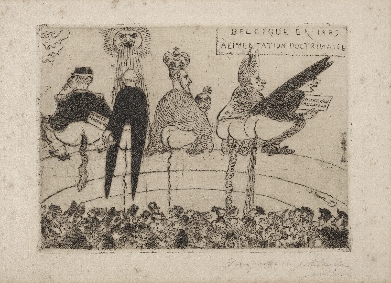 Doctrinaire Voeding Wall Art by James Ensor - Canvas Print