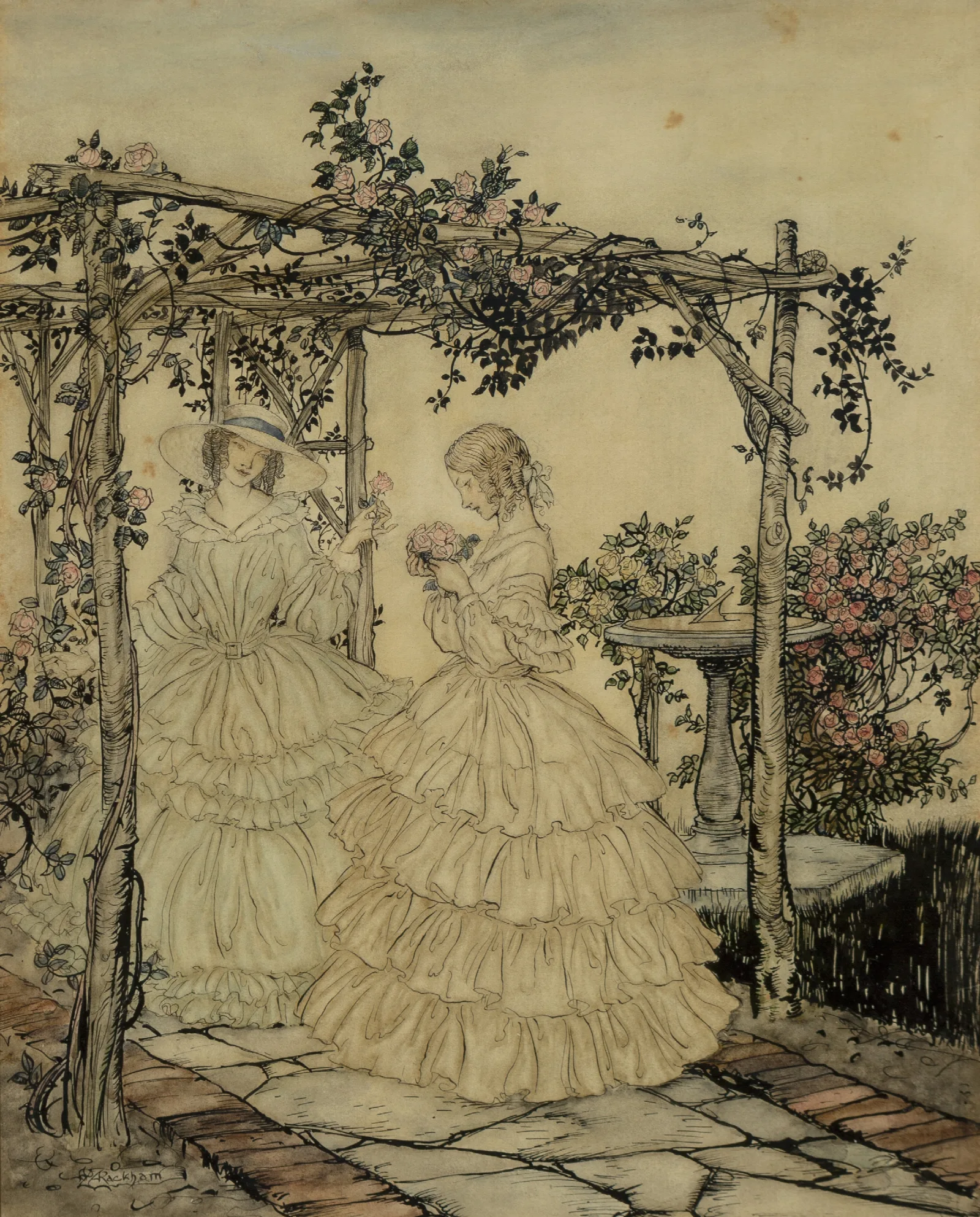 The Rose Garden 3 Wall Art by Arthur Rackham - Canvas Print