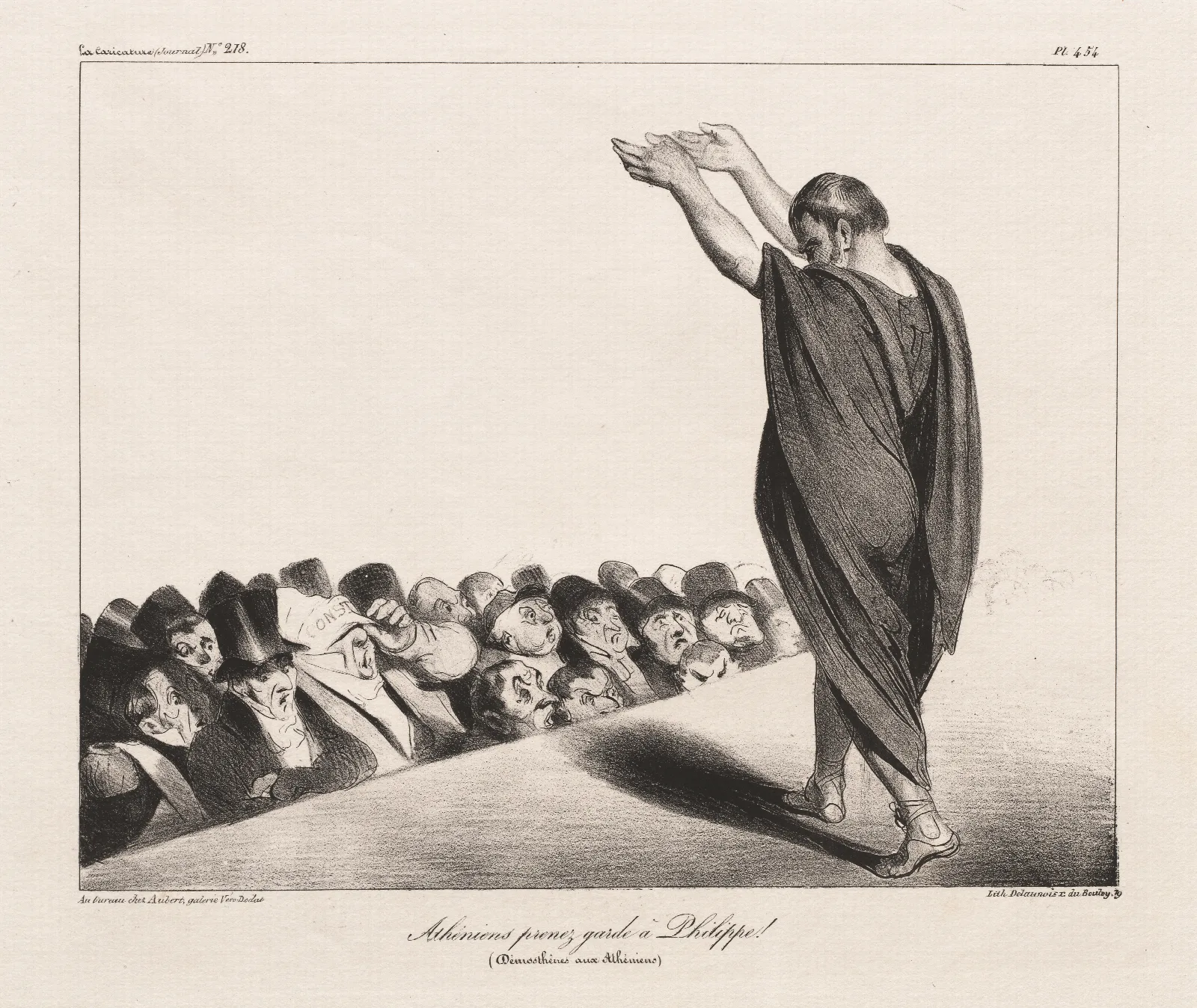 Athenians Beware Of Phillip Demosthenes To The Athenians Wall Art by Honoré Daumier - Canvas Print