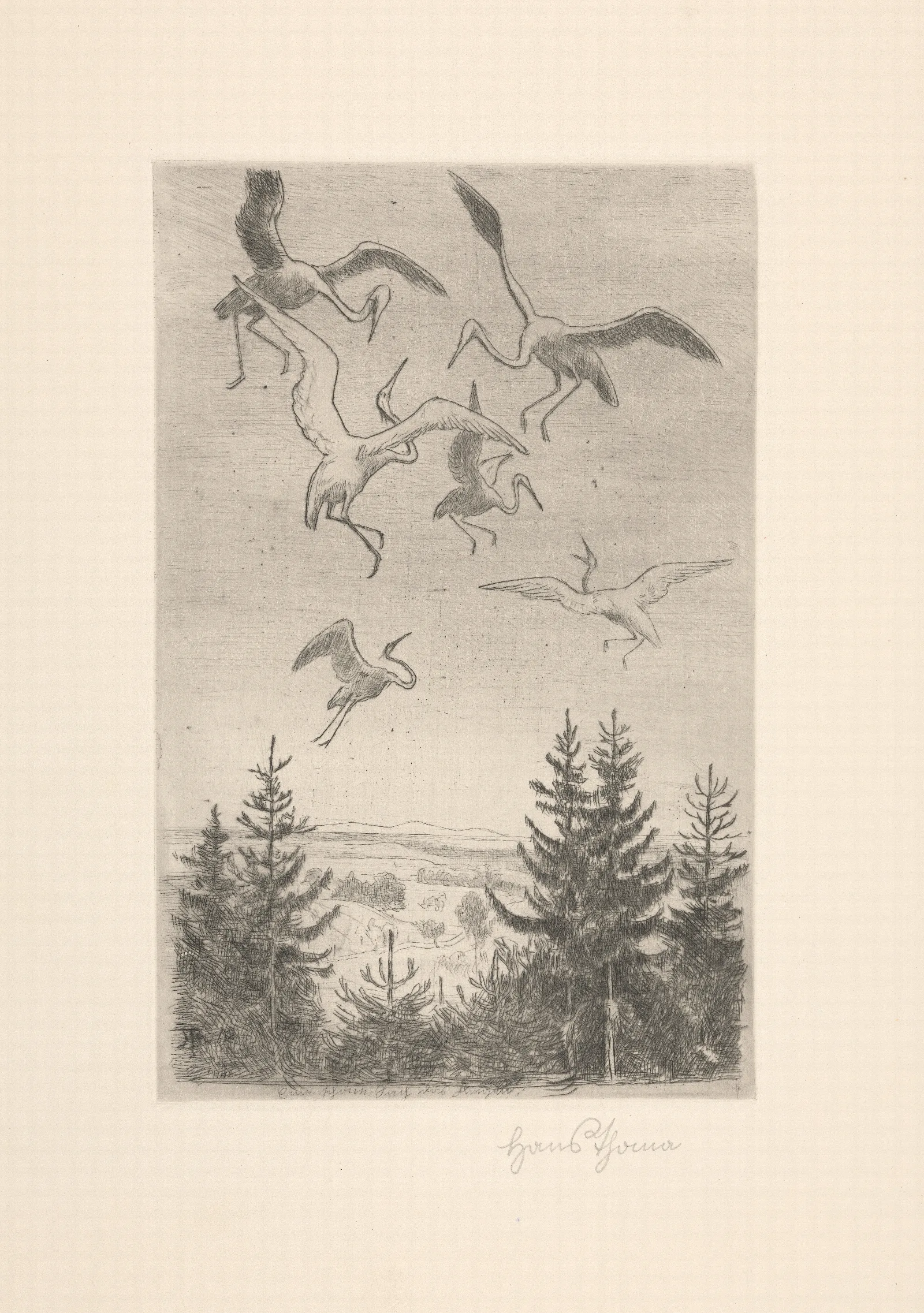 Wonne Des Fliegens Ii The Delight Of Flight Ii Wall Art by Hans Thoma - Canvas Print