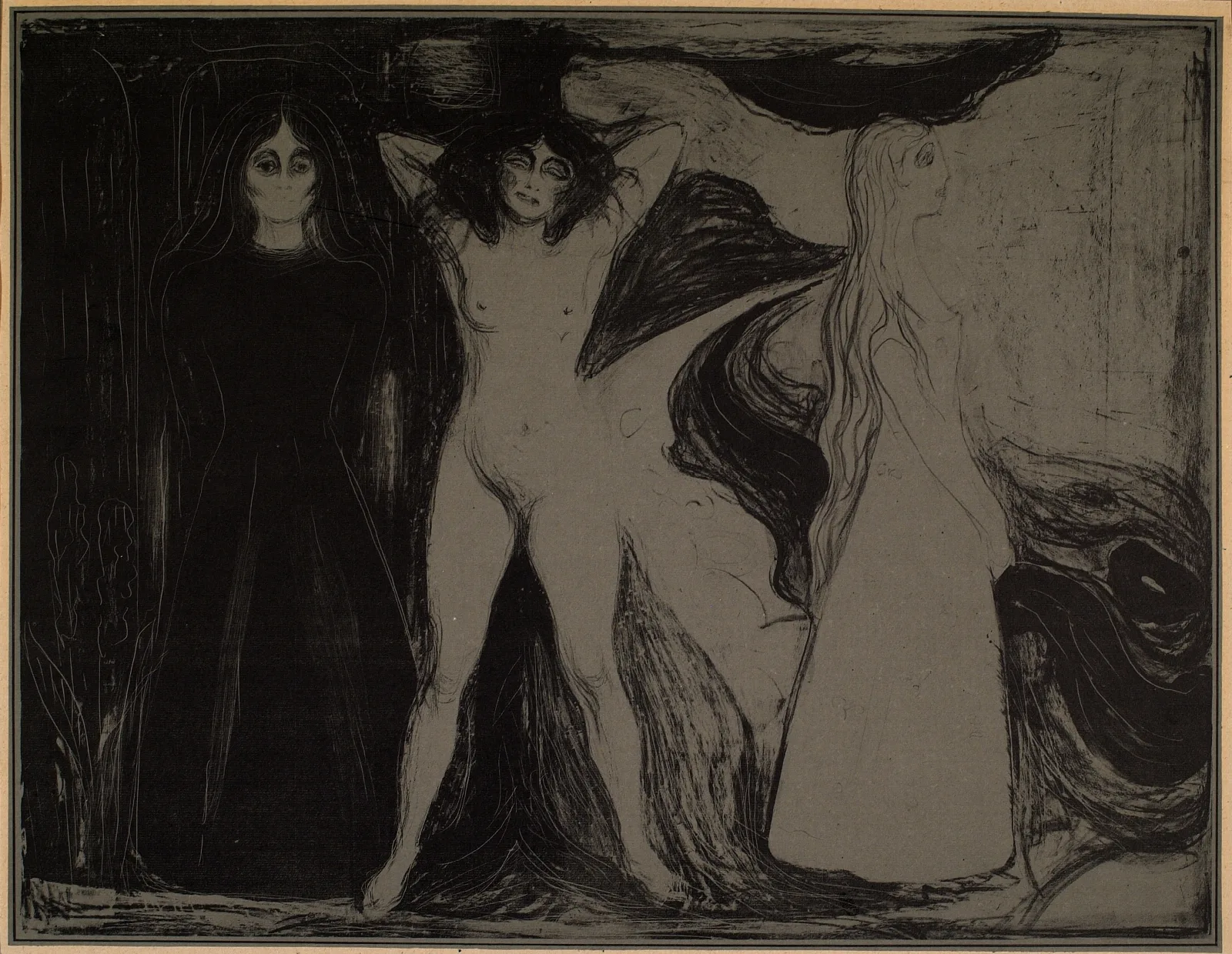 The Sphynx Woman In Three Stages Wall Art by Edvard Munch - Canvas Print
