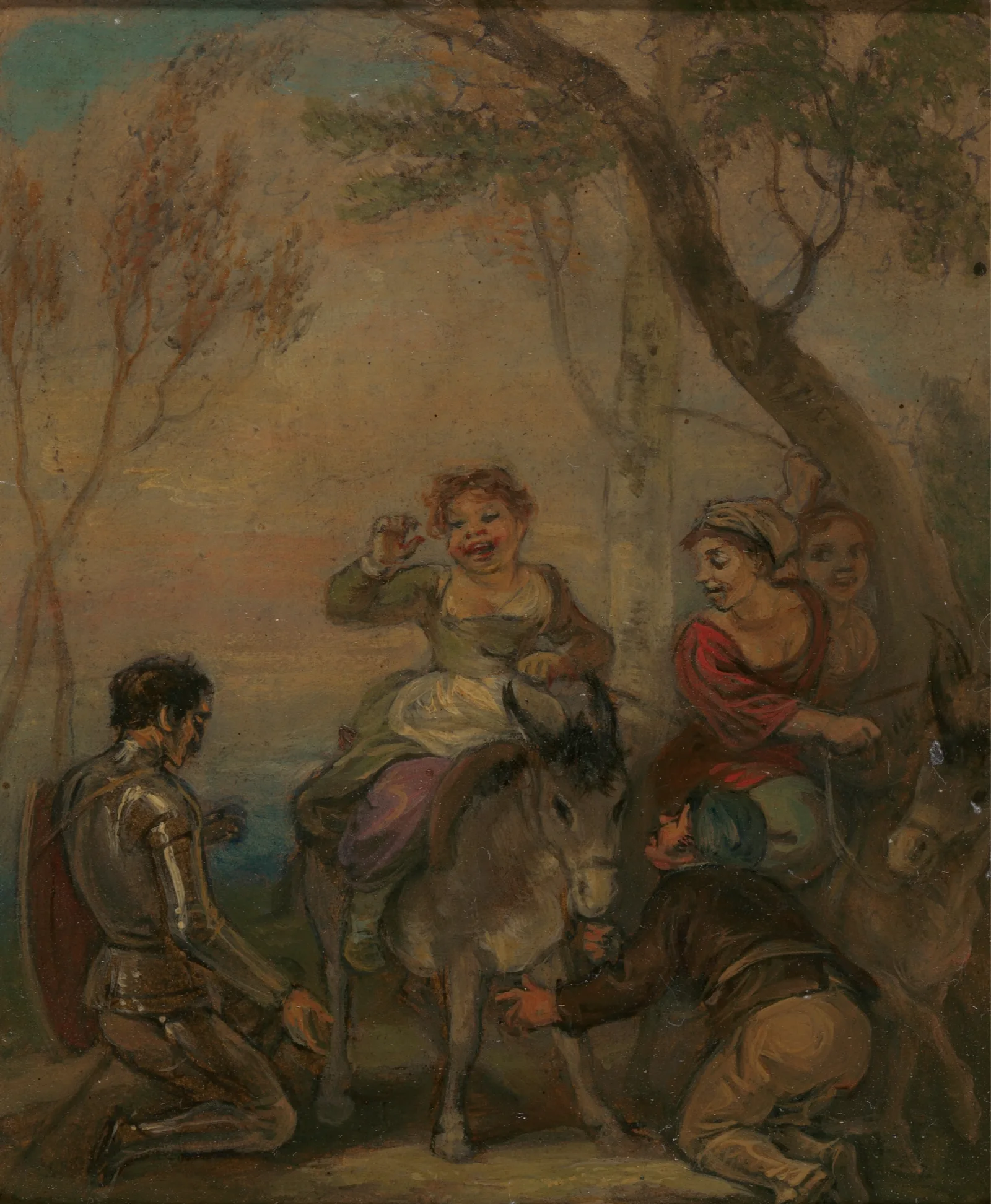 Illustration For Don Quixote With Figures On A Donkey Wall Art by Robert Smirke - Canvas Print
