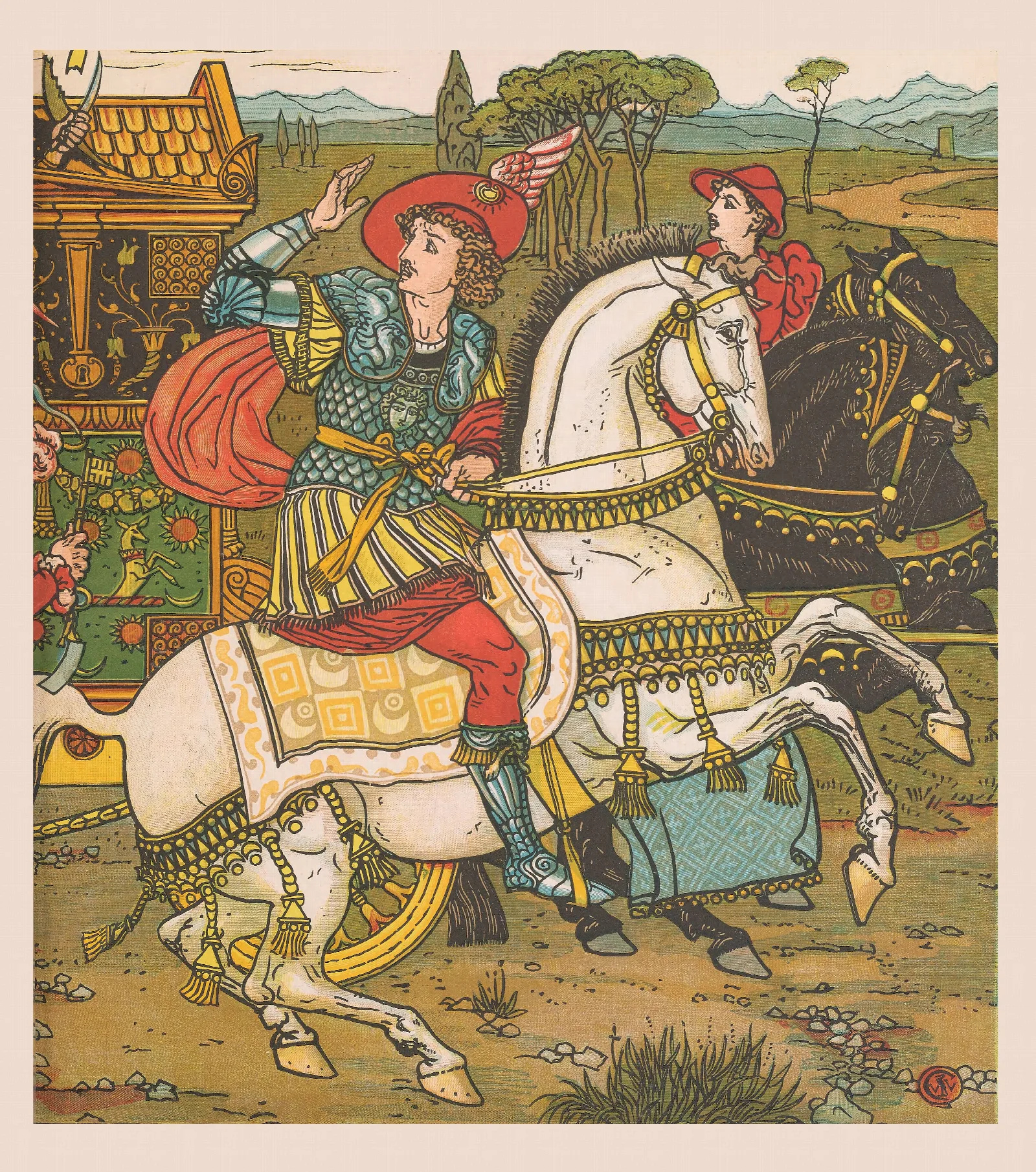 Beauty And The Beast Pl 15 Wall Art by Walter Crane - Canvas Print