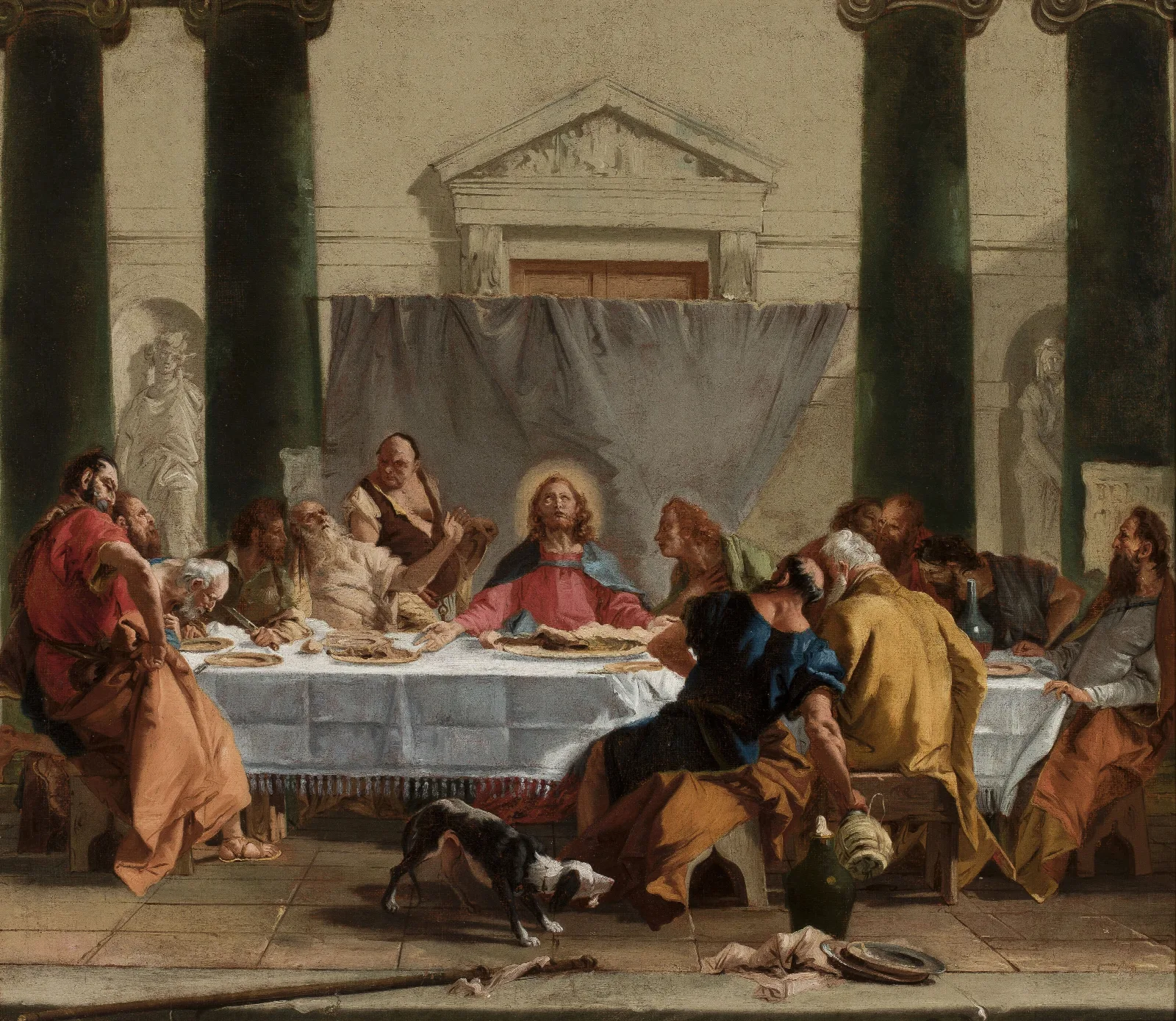 Last Supper 5 Wall Art by Giovanni Battista Tiepolo - Canvas Print