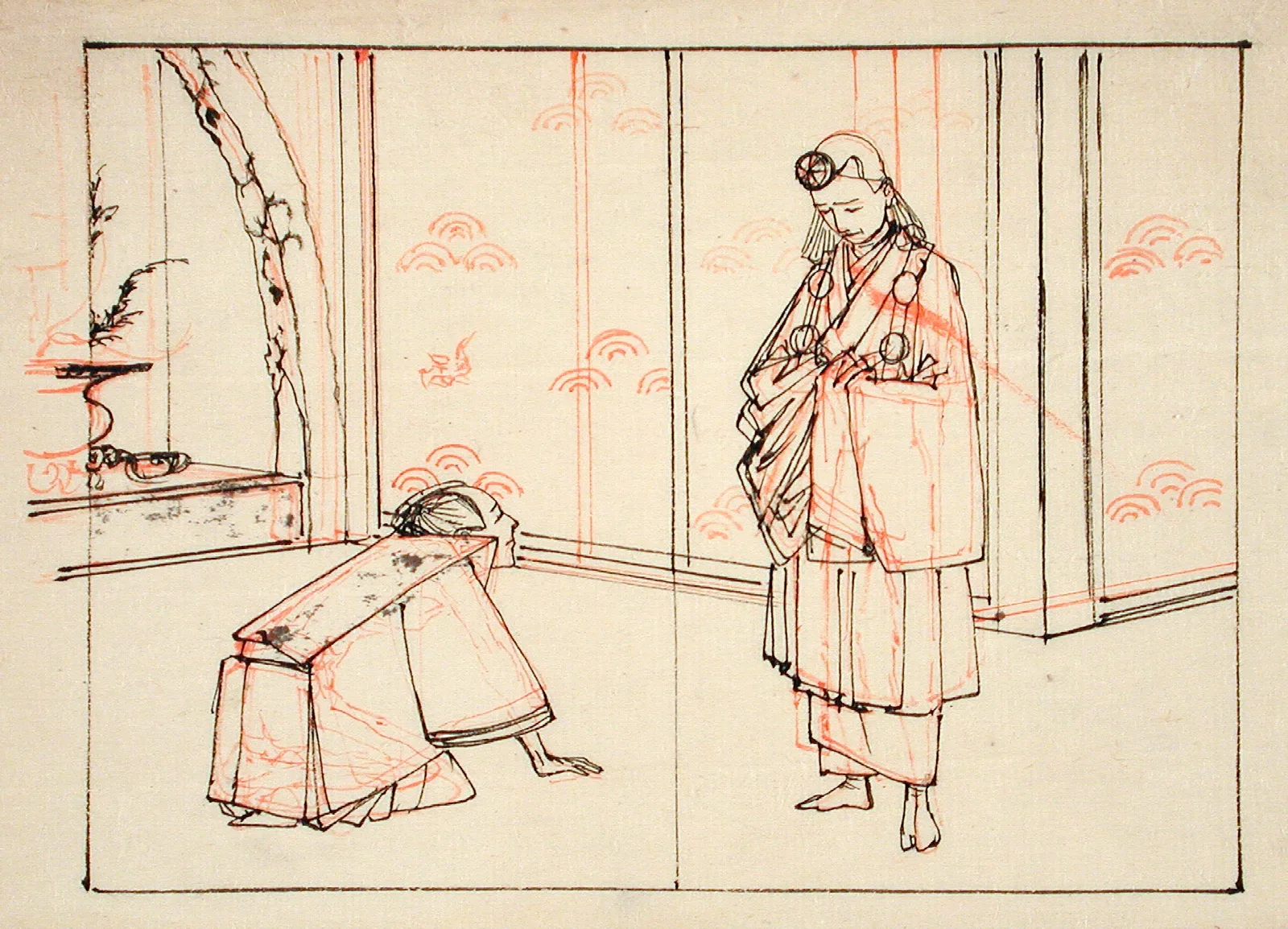 Preparatory Drawing For An Illustration Of The Book Mirror Of Famous Japanese Generals Wall Art by Tsukioka Yoshitoshi - Canvas Print