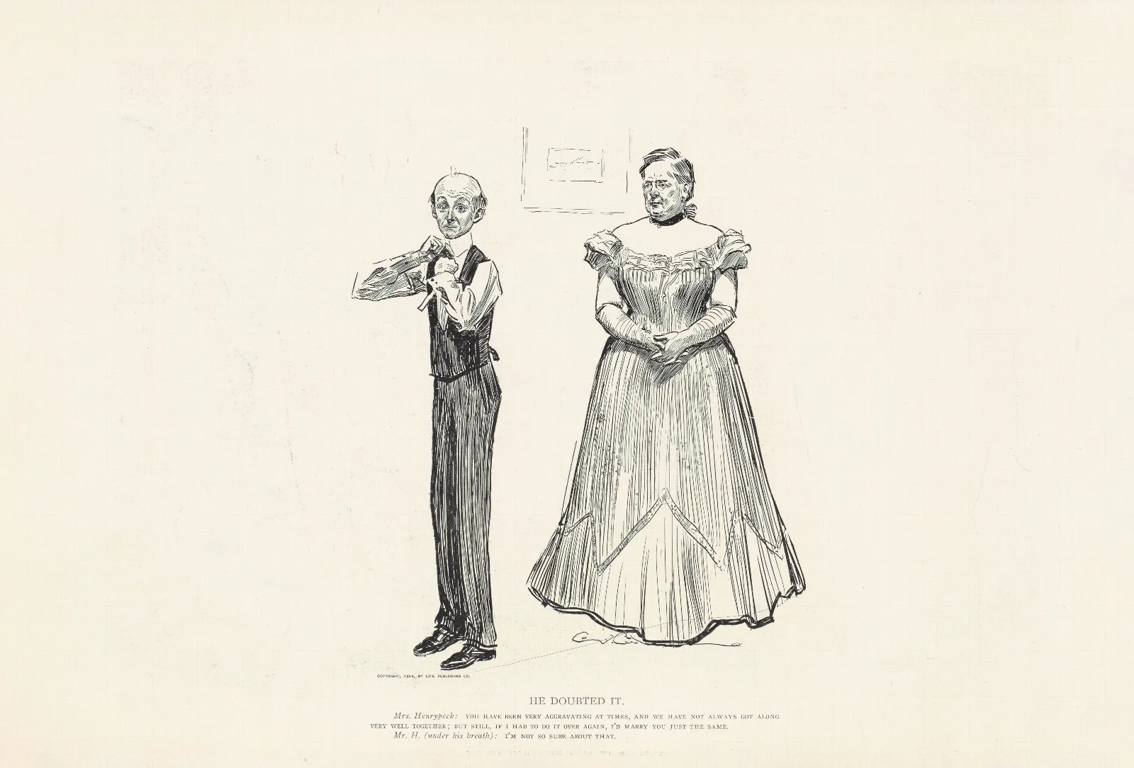 He Doubted It Wall Art by Charles Dana Gibson - Canvas Print
