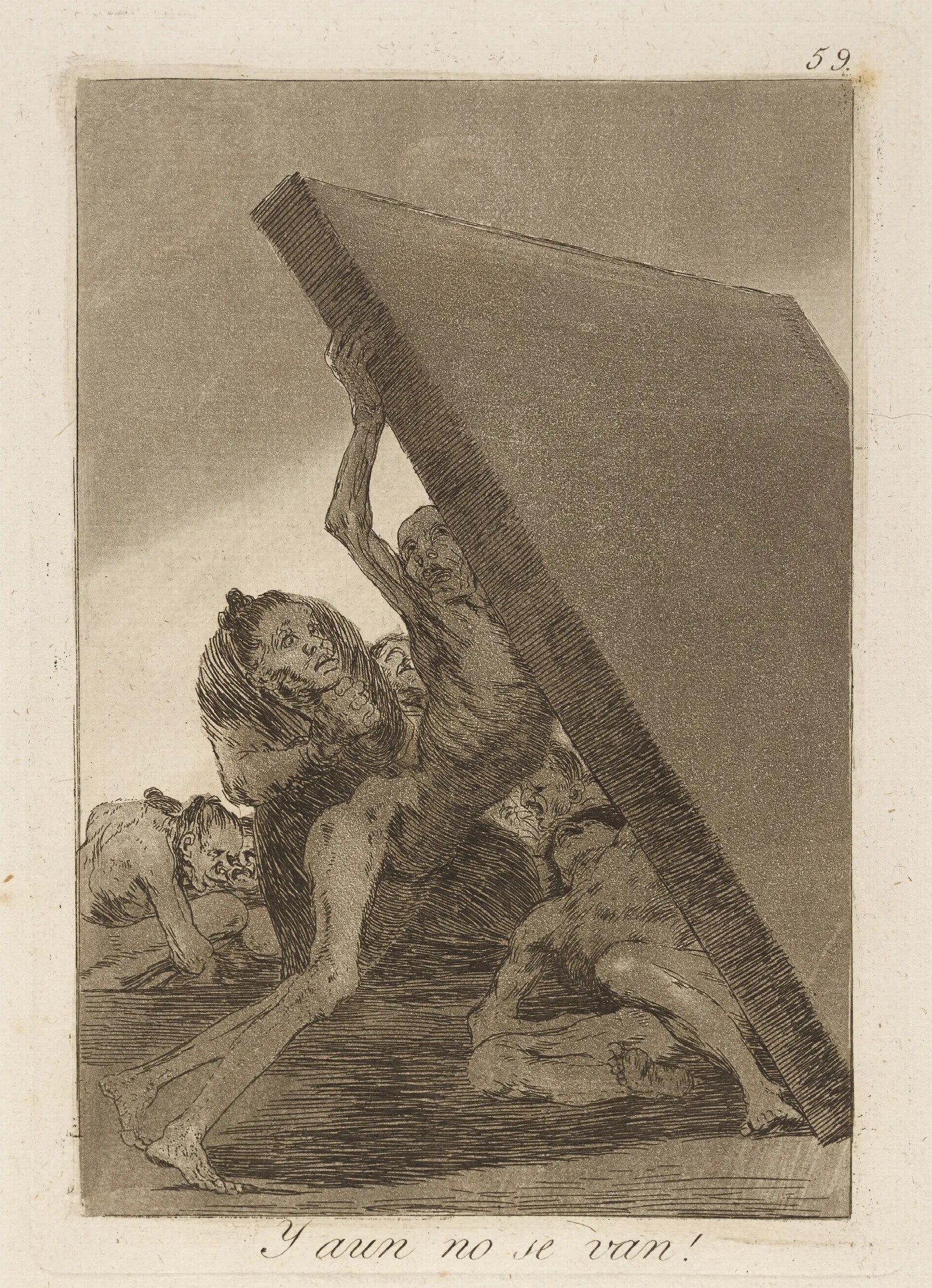Y Aun No Se Van And Still They Dont Go Wall Art by Francisco de Goya - Canvas Print