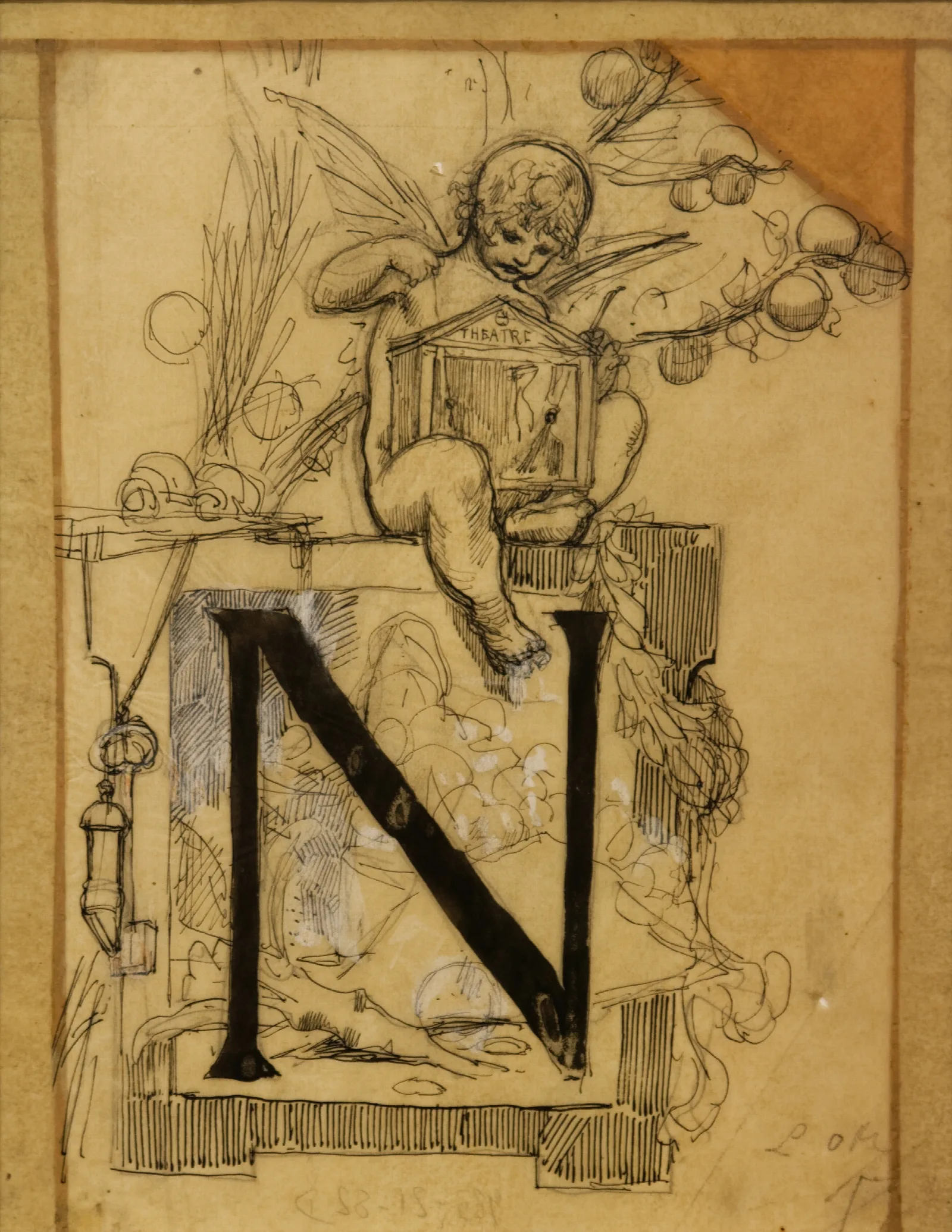 Lettre Ornee N Wall Art by Luc-Olivier Merson - Canvas Print