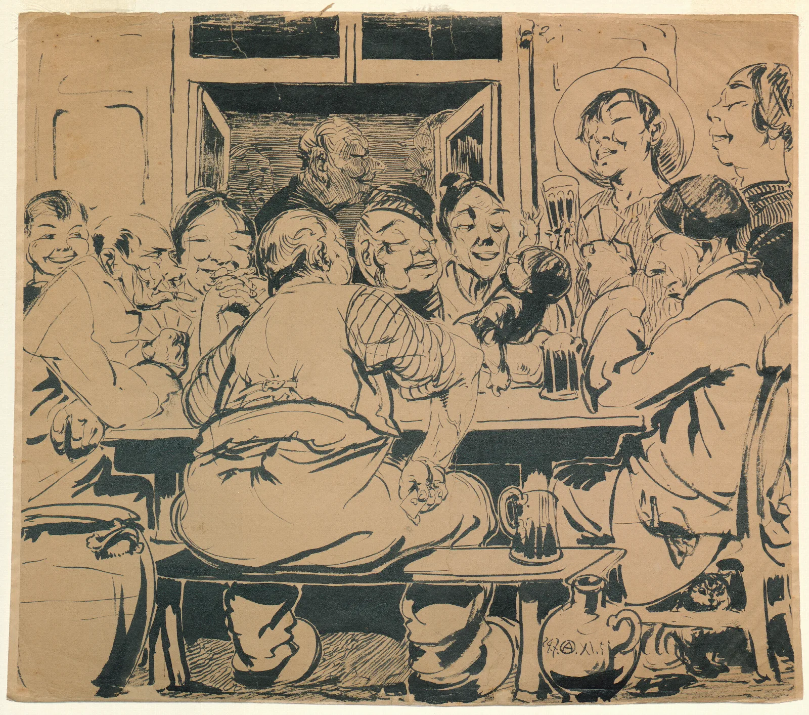 Kaartspel In De Kroeg Wall Art by Alfred Ost - Canvas Print