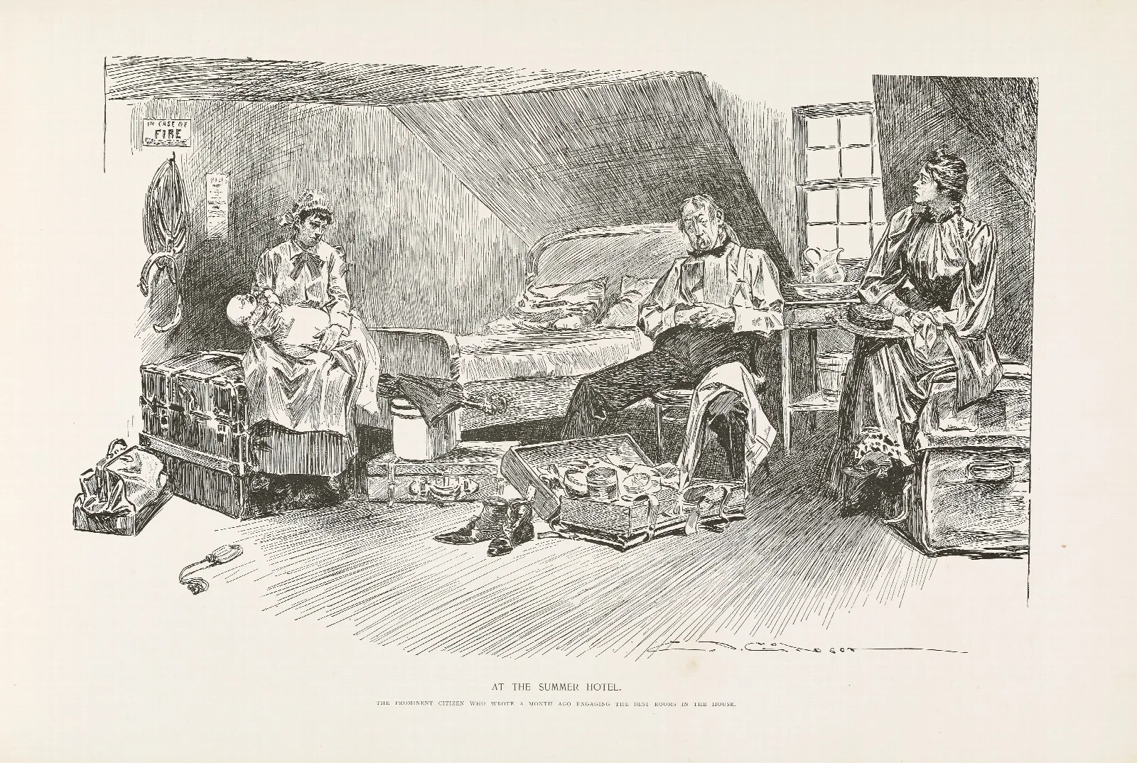 At The Summer Hotel Wall Art by Charles Dana Gibson - Canvas Print