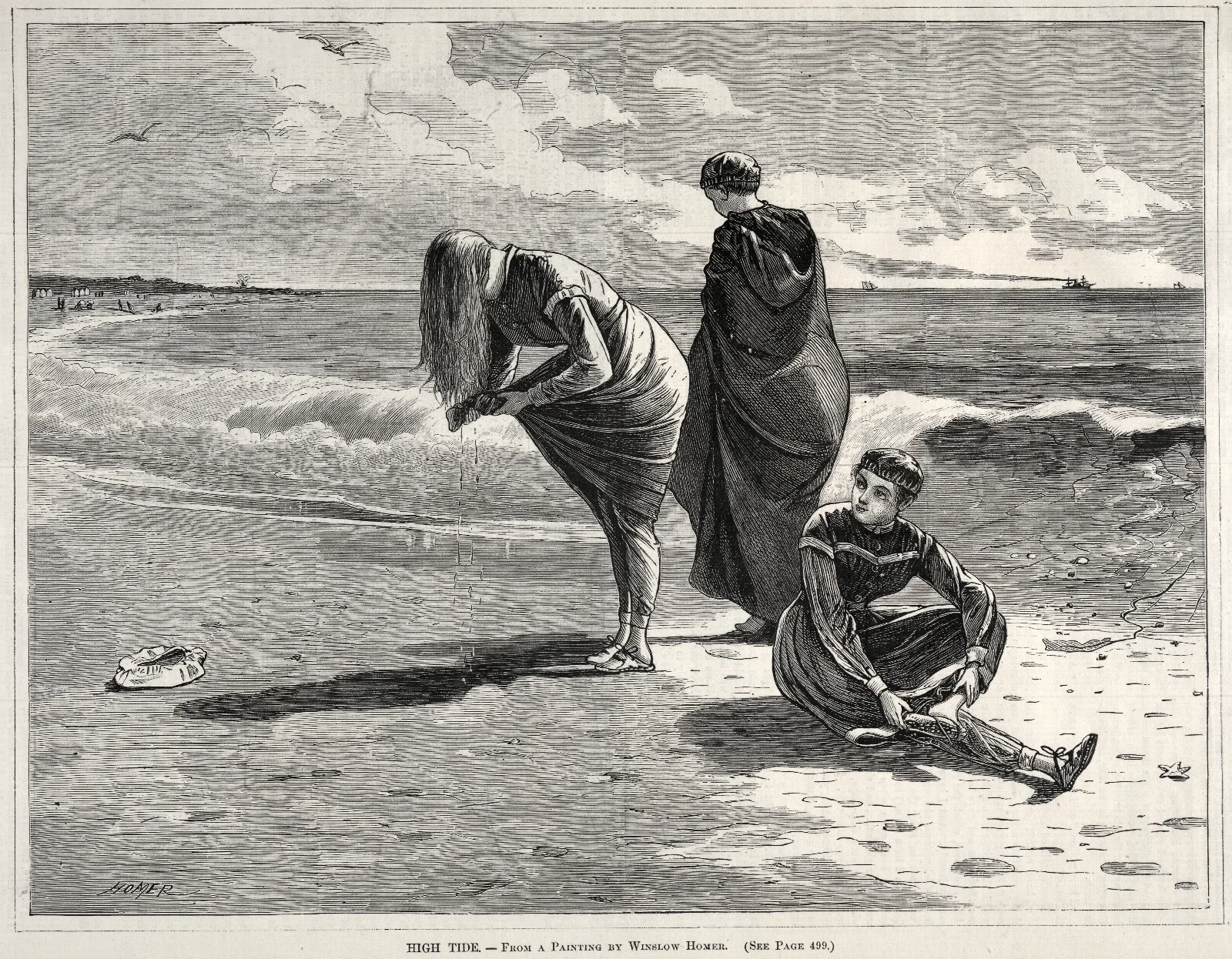High Tide 2 Wall Art by Winslow Homer - Canvas Print