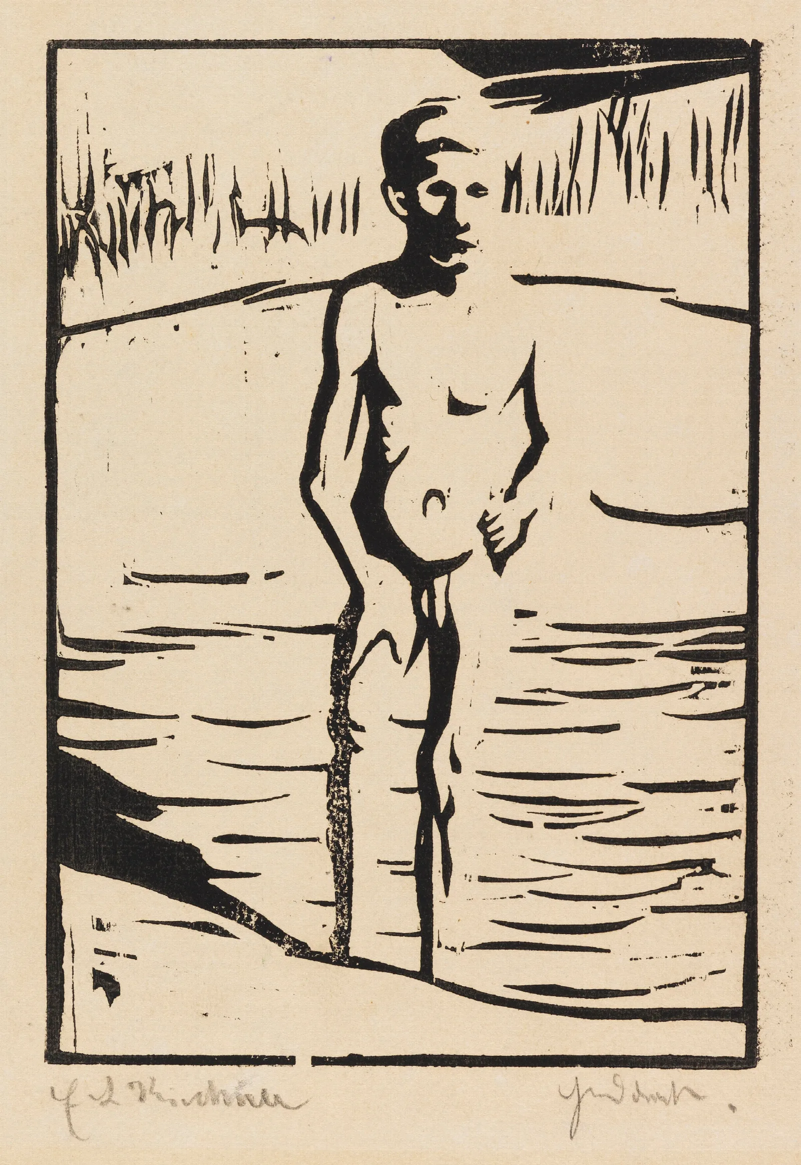 Badender Junge Wall Art by Ernst Ludwig Kirchner - Canvas Print