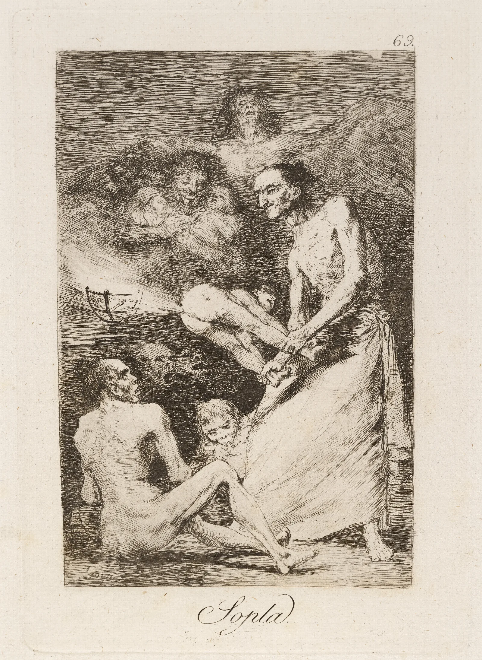 Sopla Blow Wall Art by Francisco de Goya - Canvas Print