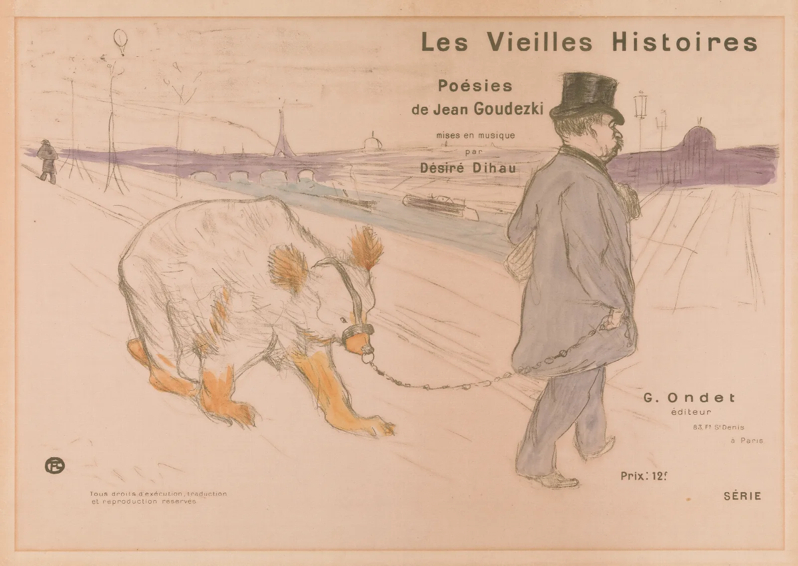 Cover Design For Les Vieilles Histoires 2 Wall Art by Henri de Toulouse-Lautrec - Canvas Print